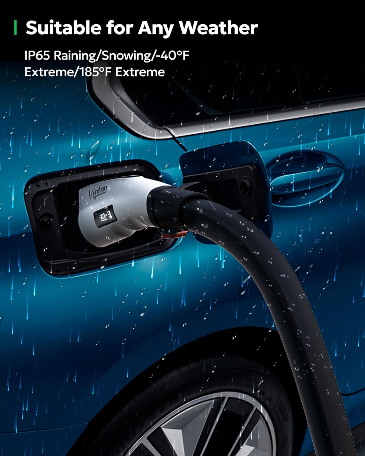 Charger Connectors Tesla to J1772 Adapter with Screen Display 60Amp 250V Converter with Press-Lock