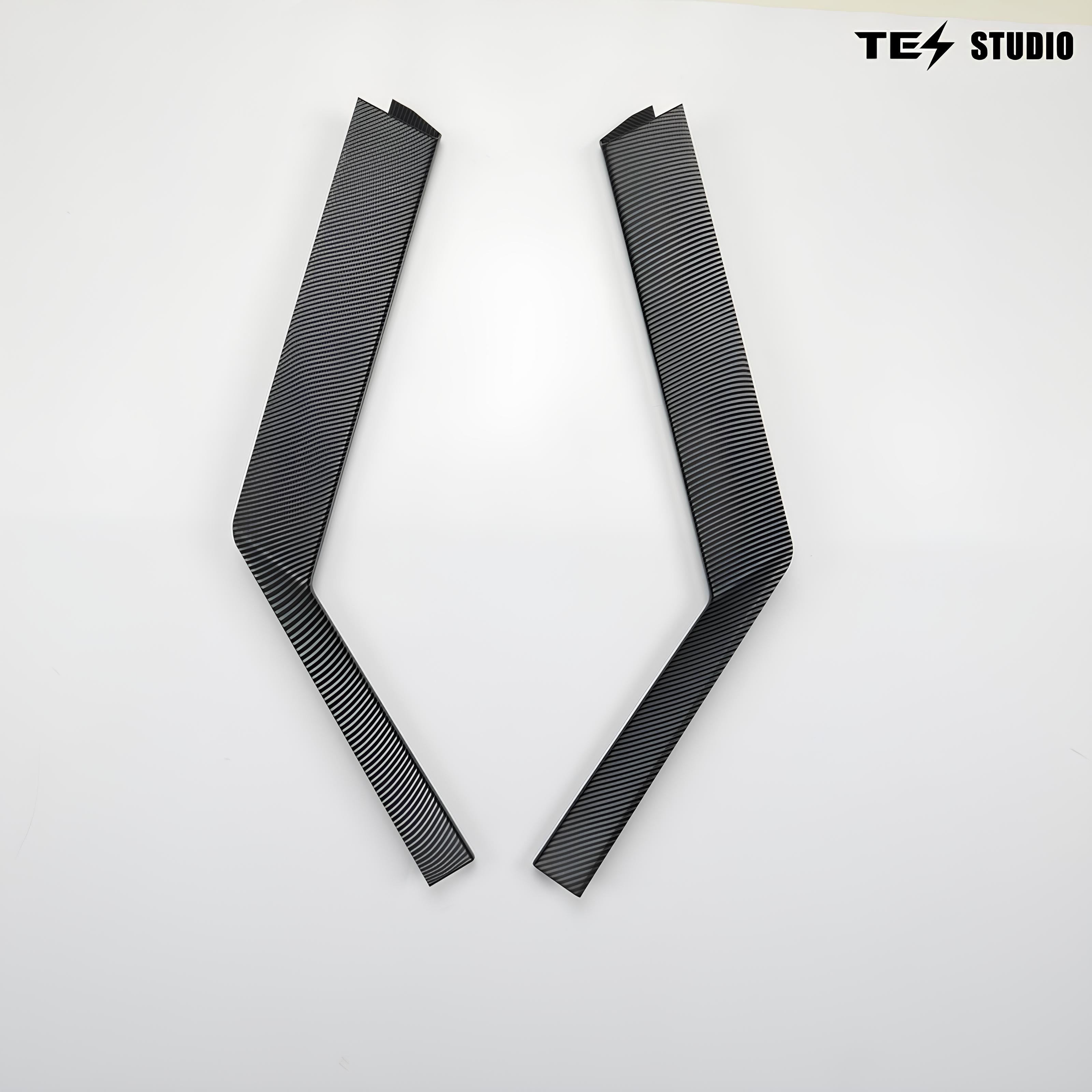 Lower Center Console Side Trim Covers (Carbon Fiber Pattern ABS) For Tesla Cybertruck Accessories