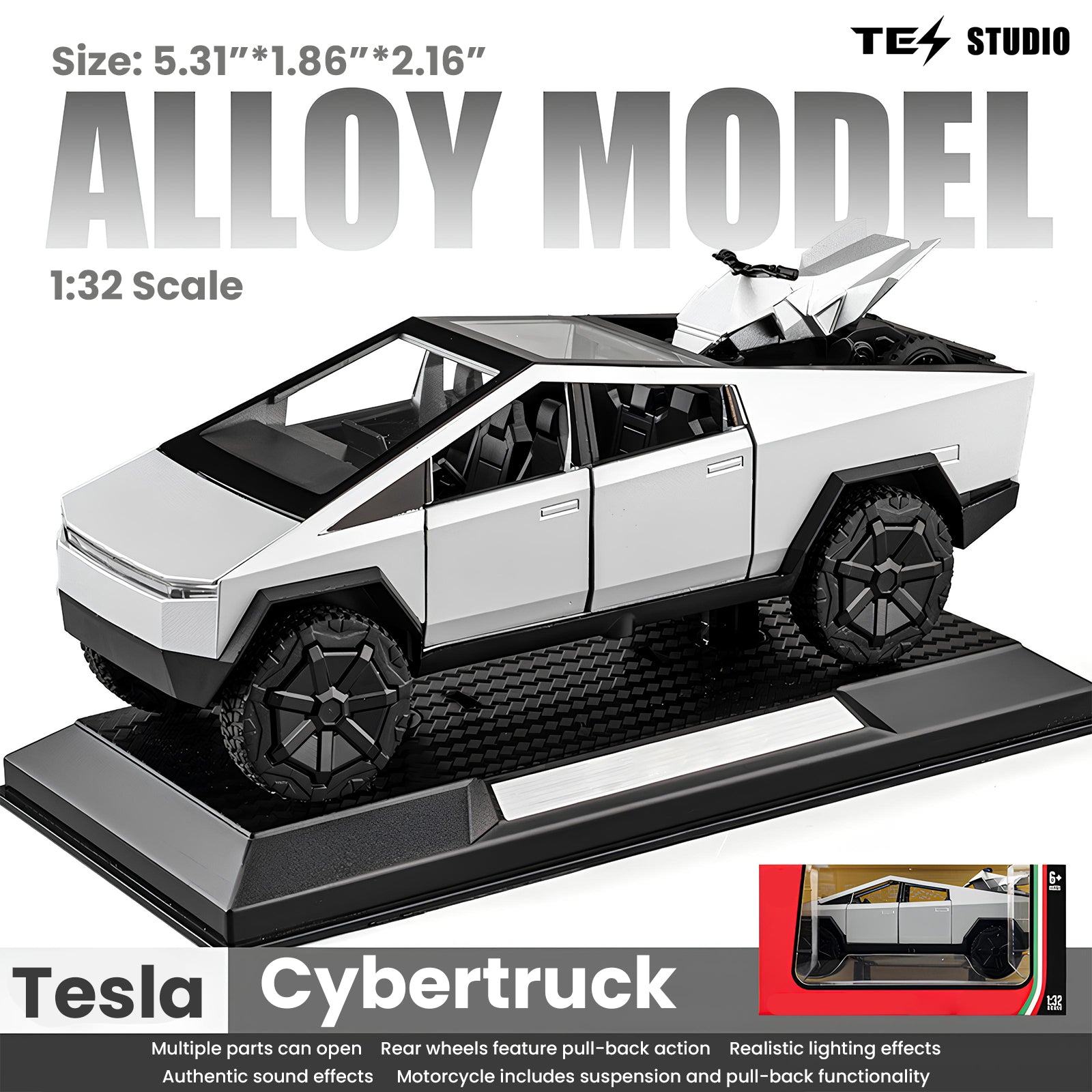 Tesla Cybertruck Metal Model Car Toy Trucks Pick-Up Truck Toys for Kids Tesstudio®