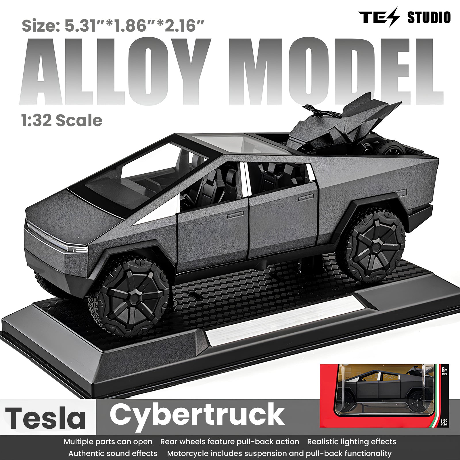 Tesla Cybertruck Metal Model Car Toy Trucks Pick-Up Truck Toys for Kids Tesstudio®