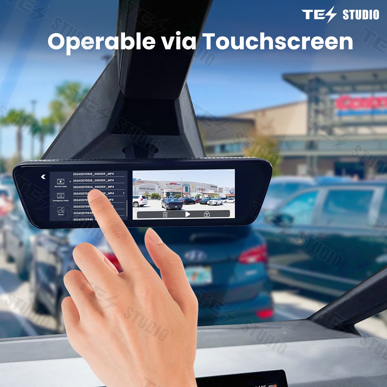 Cybertruck Streaming Rearview Mirror S8 Front And Rear Dual Recording Digital Interior Accessories Tesstudio®