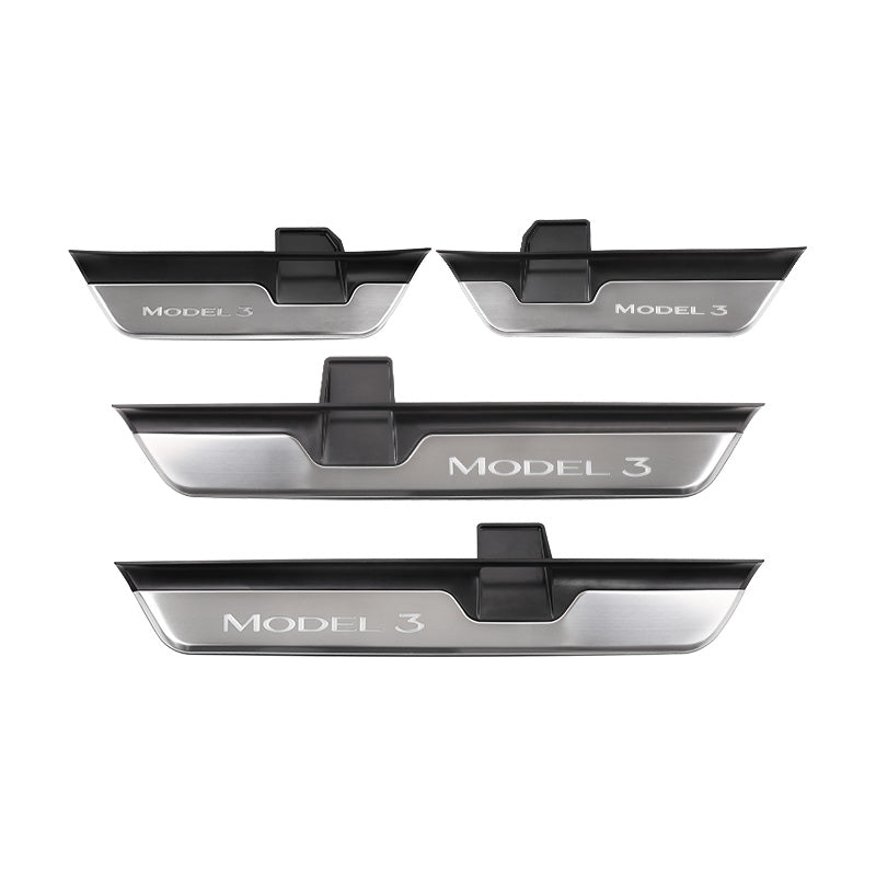 Tesla Model 3 Highland Illuminated Door Sills Led Door Sill Plate Door Sills Covers Plates Protector Illuminated Interior Accessories Tesstudio®