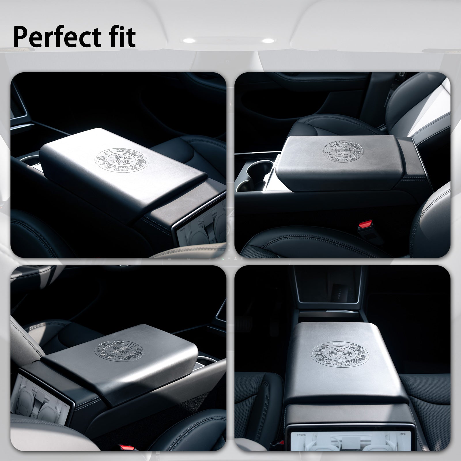 Tesla Model 3 Highland Model Y Juniper Interior Accessories TPE Armrest Cover Center Console Cover Model 3 Highland Center Console Wrap Cover Tesstudio®