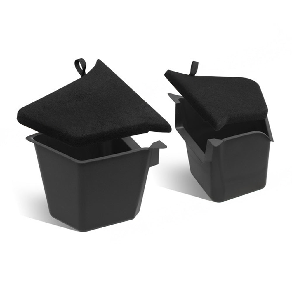 Tesla Model Y Juniper & Standard Trunk Organizer Bins | Waterproof TPE Storage with Carpeted Lids