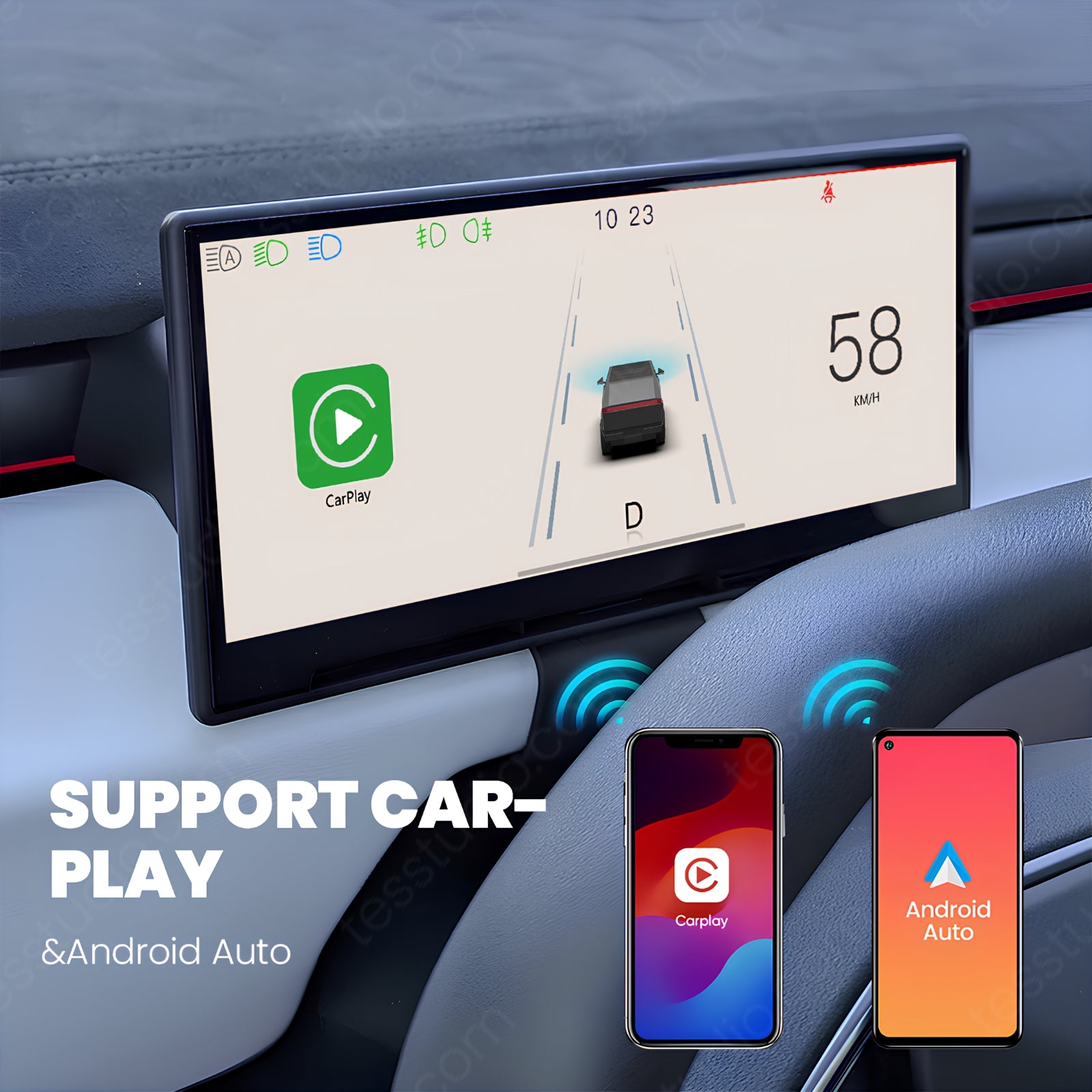 Tesla Cybertruck Dashscreen Cybertruck Dashboard Screen C9 Head Up Display Instrument Cluster Cybertruck Gauge Cluster Lcd Display Tesstudio®