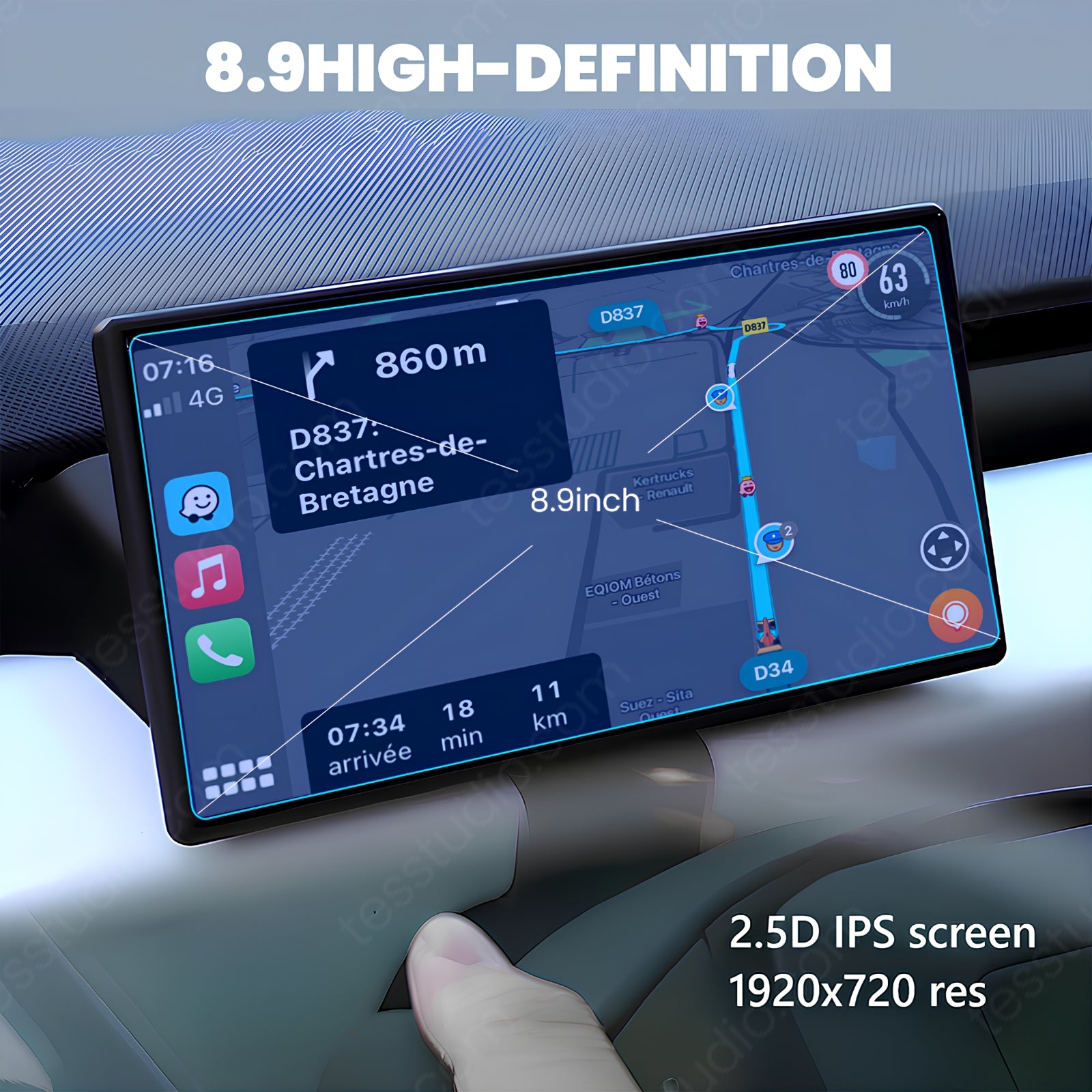 Tesla Cybertruck Dashscreen Cybertruck Dashboard Screen C9 Head Up Display Instrument Cluster Cybertruck Gauge Cluster Lcd Display Tesstudio®