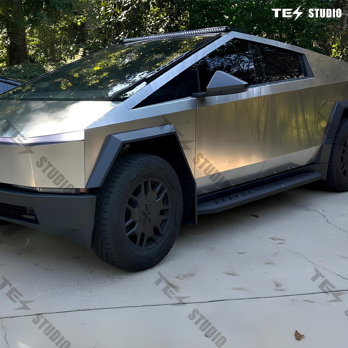 Tesla Cybertruck Exterior Accessories Running Boards Side Steps Exterior Brackets Nerf Bars Truck Steps Tesstudio®