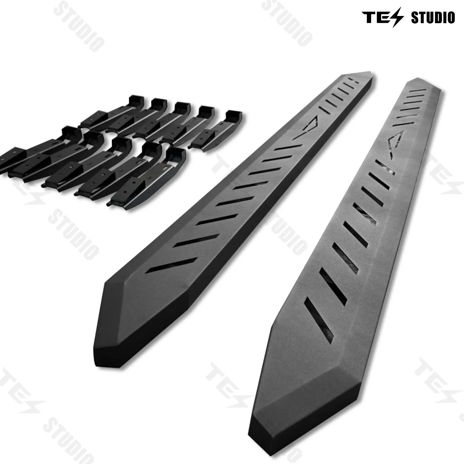Tesla Cybertruck Accessories Running Boards Side Steps Exterior Brackets Nerf Bars Tesstudio