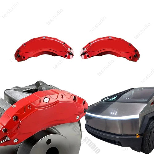 Tesla Cybertruck Caliper Cover — caliper cover installed behind wheel