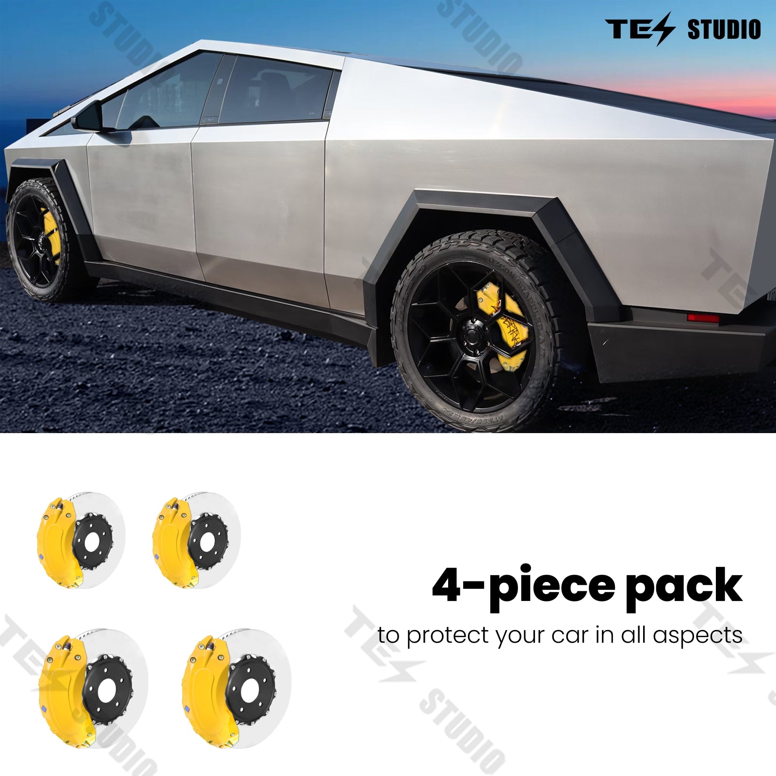 Tesla Cybertruck Caliper Cover — yellow finish color option