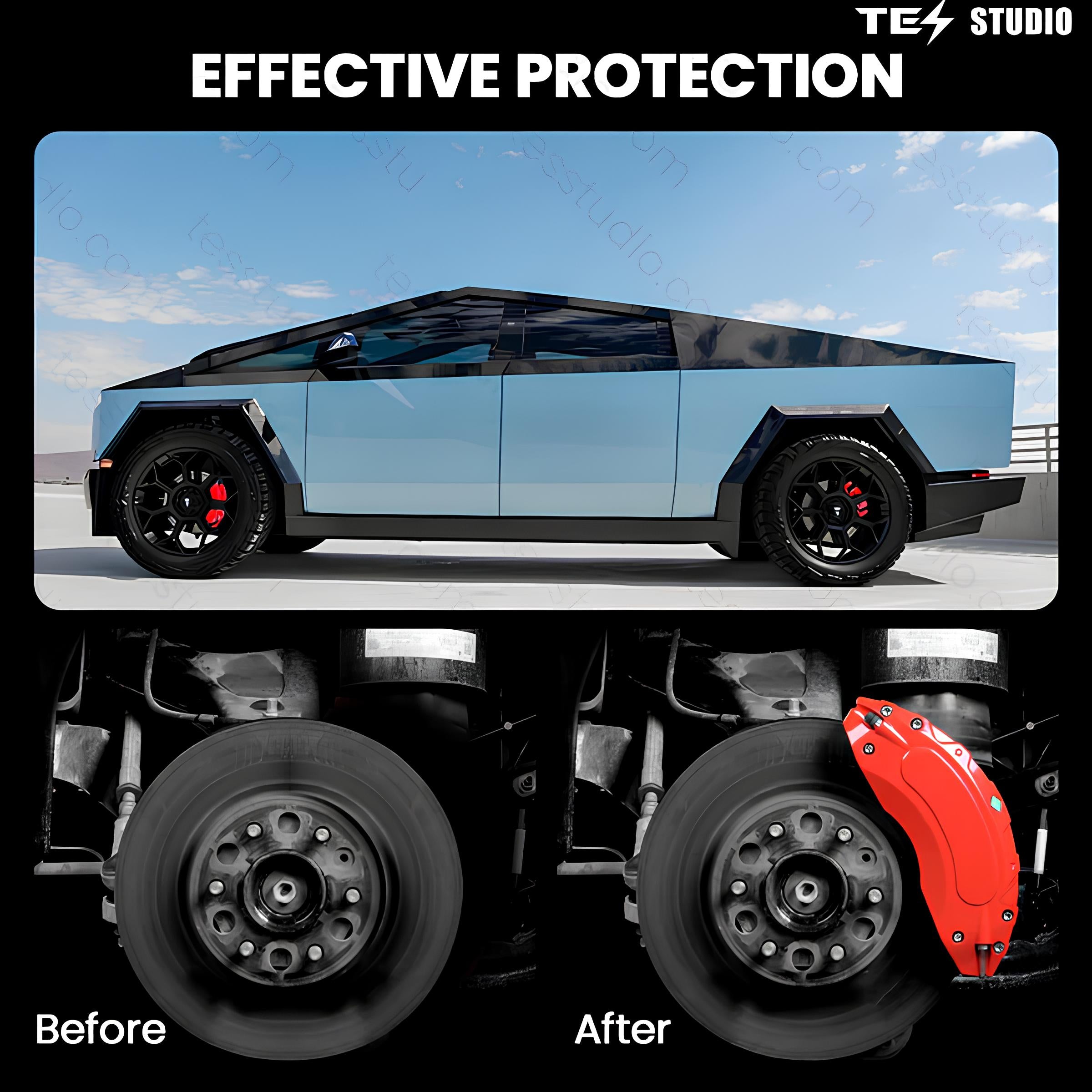 Tesla Cybertruck Brake Caliper Cover Red Yellow Cybertruck Wheel Caliper Covers Tesstudio®