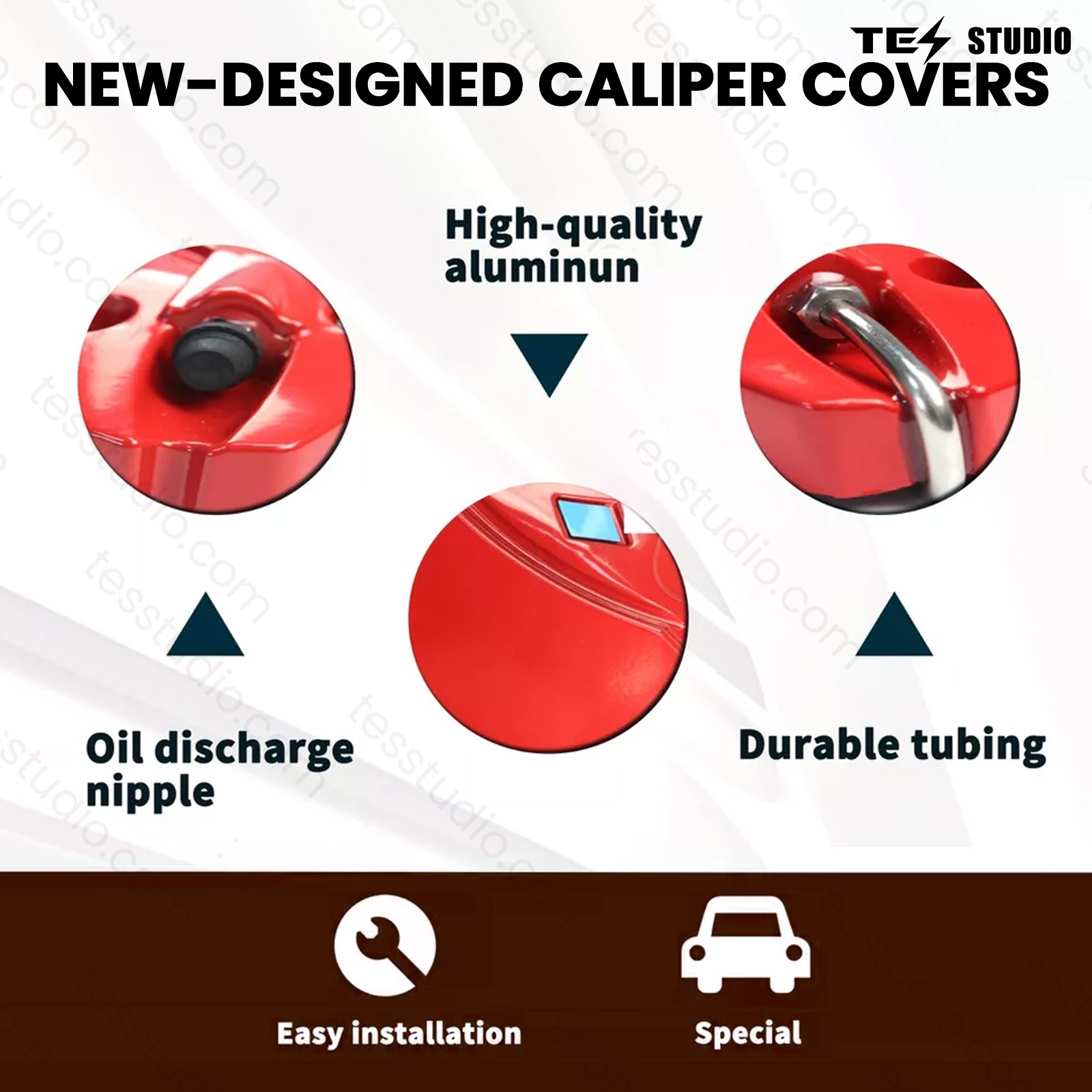 Tesla Cybertruck Brake Caliper Cover Red Yellow Cybertruck Wheel Caliper Covers Tesstudio®