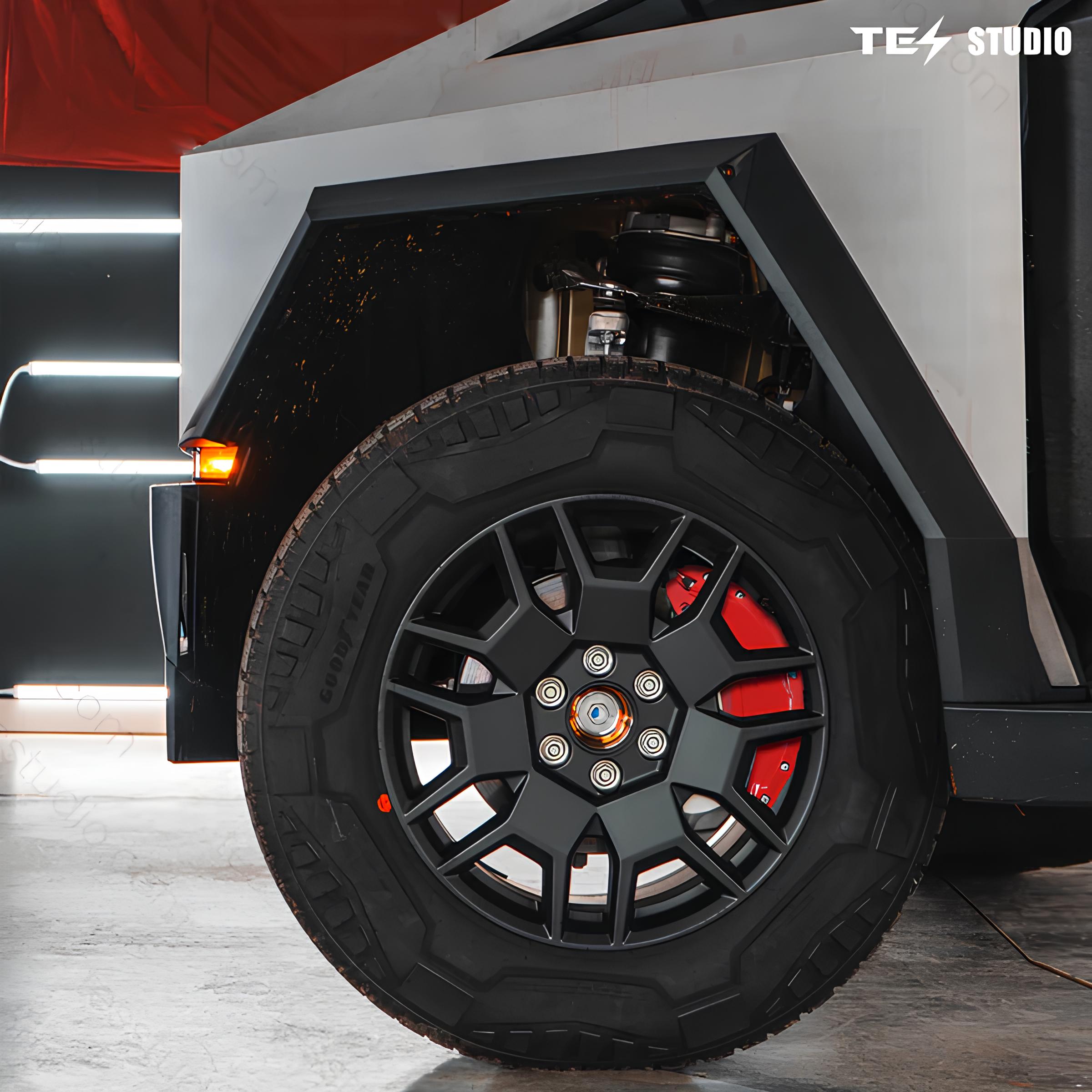 Tesla Cybertruck Caliper Cover — caliper logo etching detail