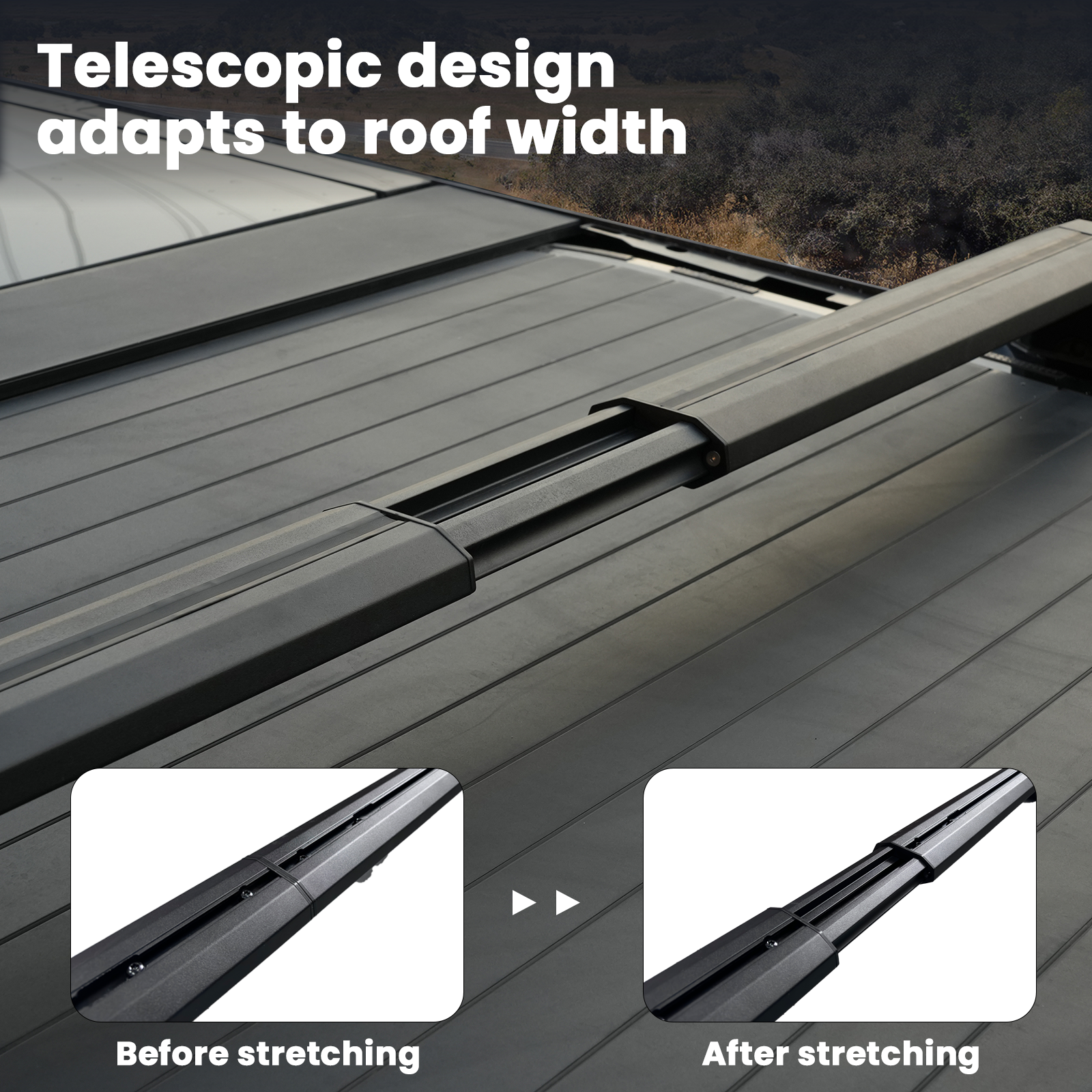 Tesla Cybertruck Crossbars Roof Rack Cargo Rack Rails Cybertruck Cargo Carriers Cybertruck Crossbars OEM Tesstudio®