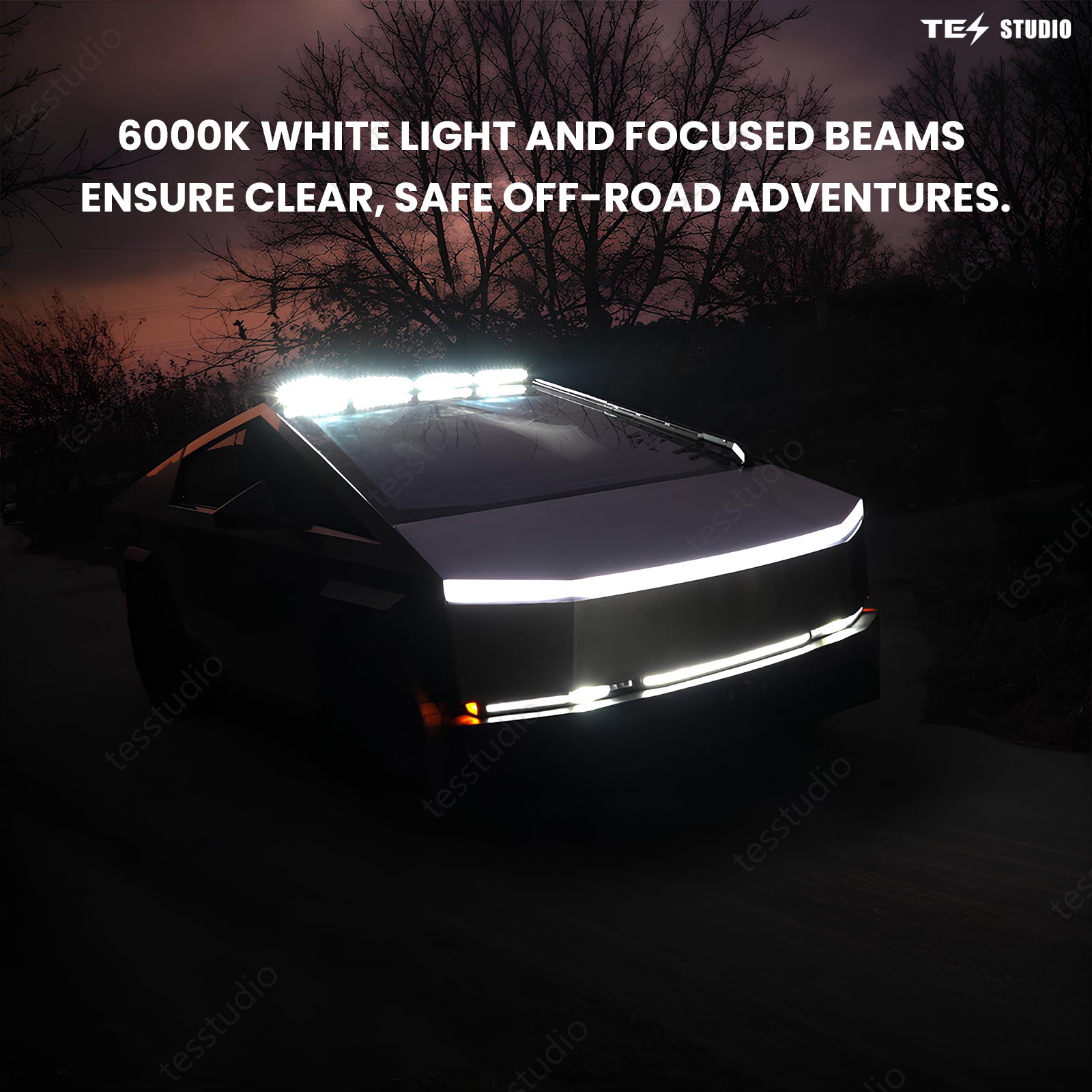 Tesla Cybertruck LED Light Bar Cybertruck Off Road Lights Exterior Accessories Lower Hidden Bumper Lower Grille Light Bar Kit Tesstudio®