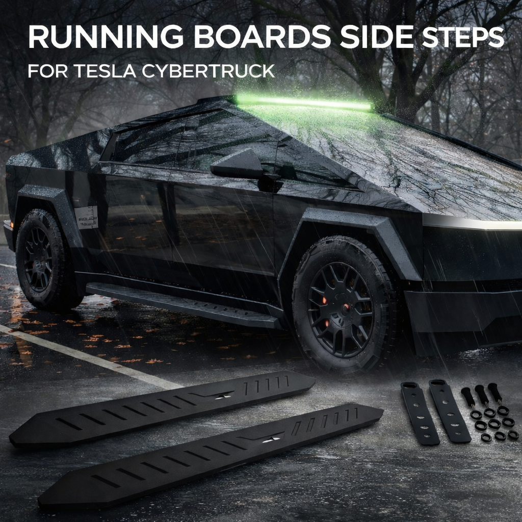 Running Boards Side Steps Exterior Brackets Nerf Bars For Tesla Cybertruck
