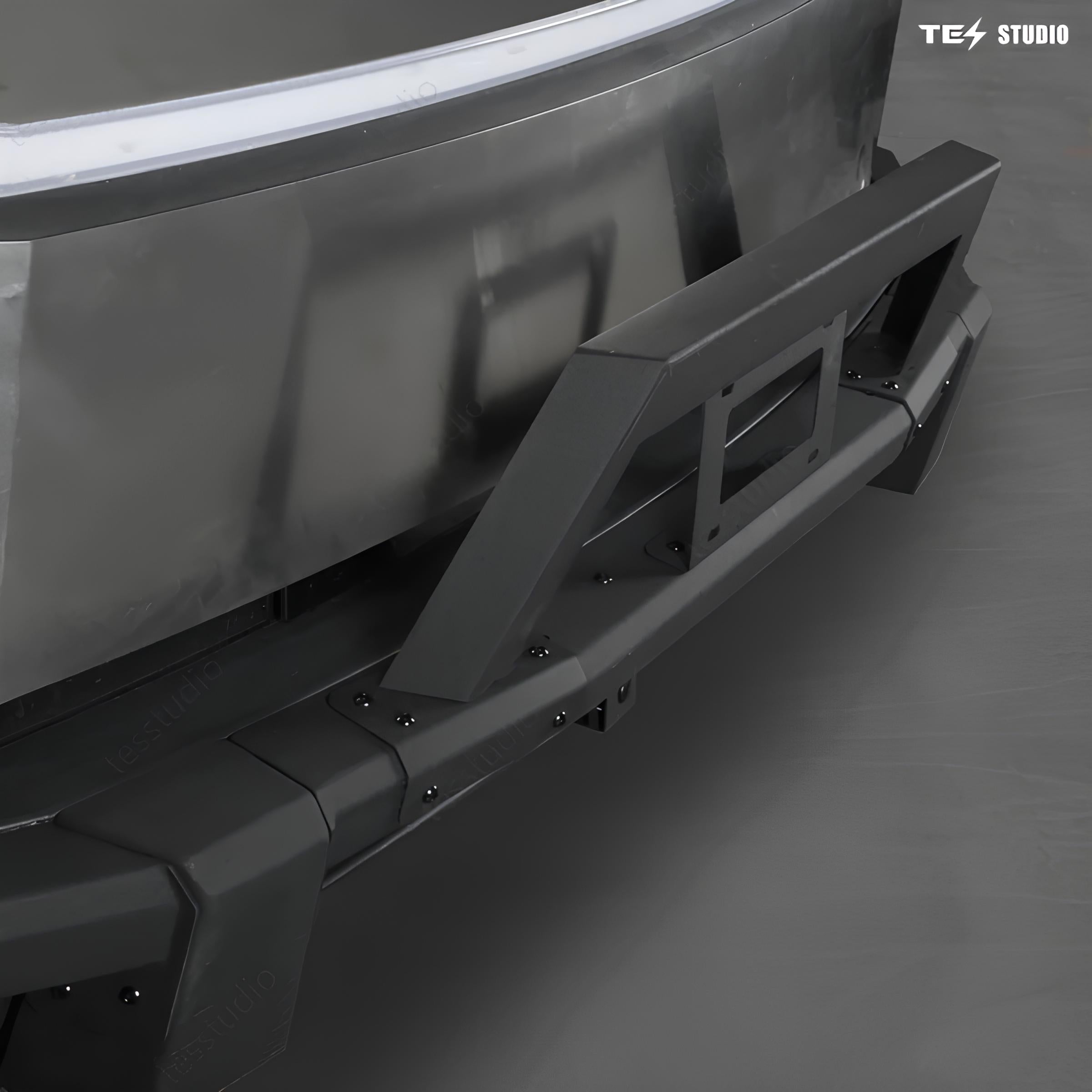Steel Front Bumper with Black Texture For Tesla Cybertruck
