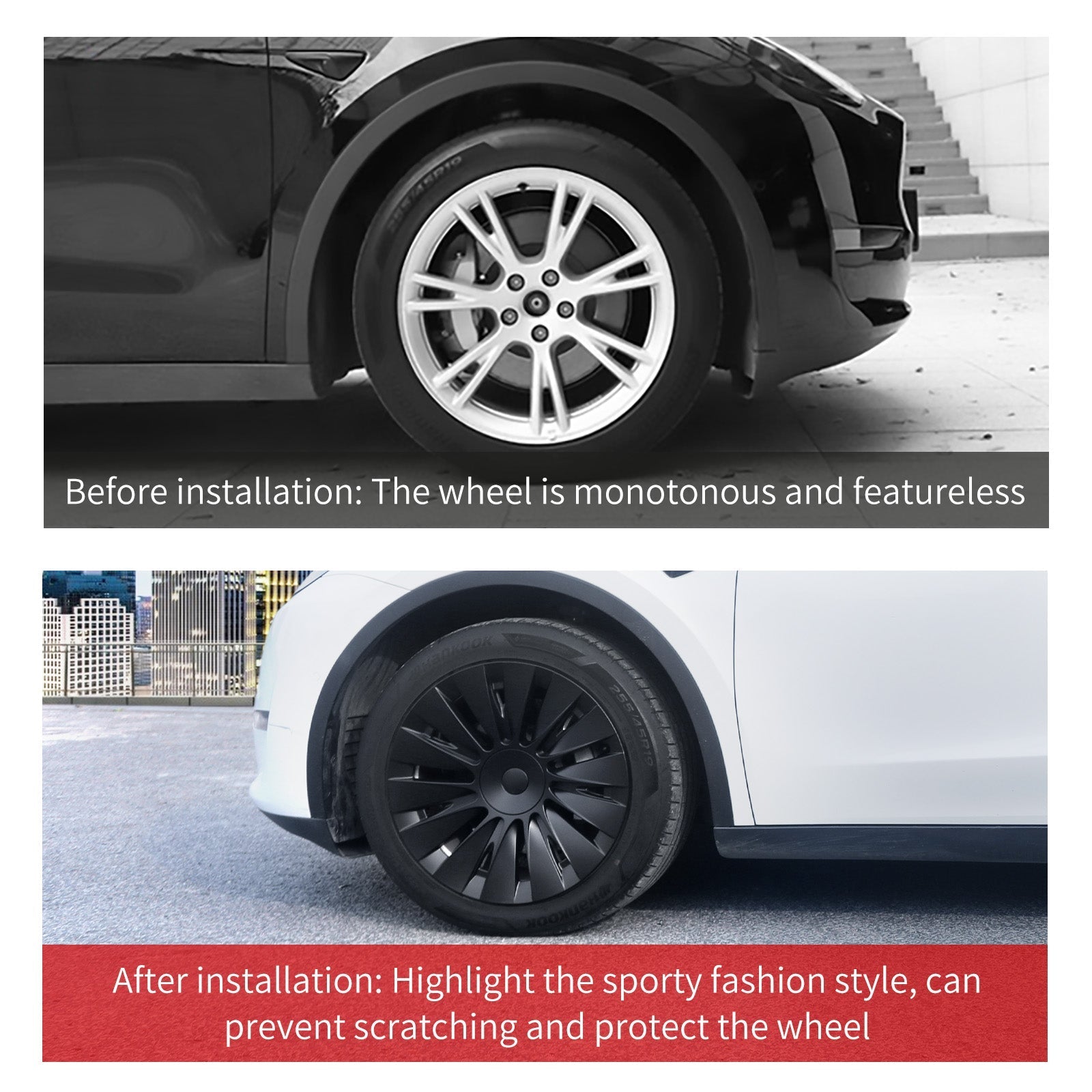 Tesla Model Y Wheels Hub Caps 19'' Cyclone Style Wheel Cover Tesla Model Y Wheel Covers Tesla Accessories Tesstudio®