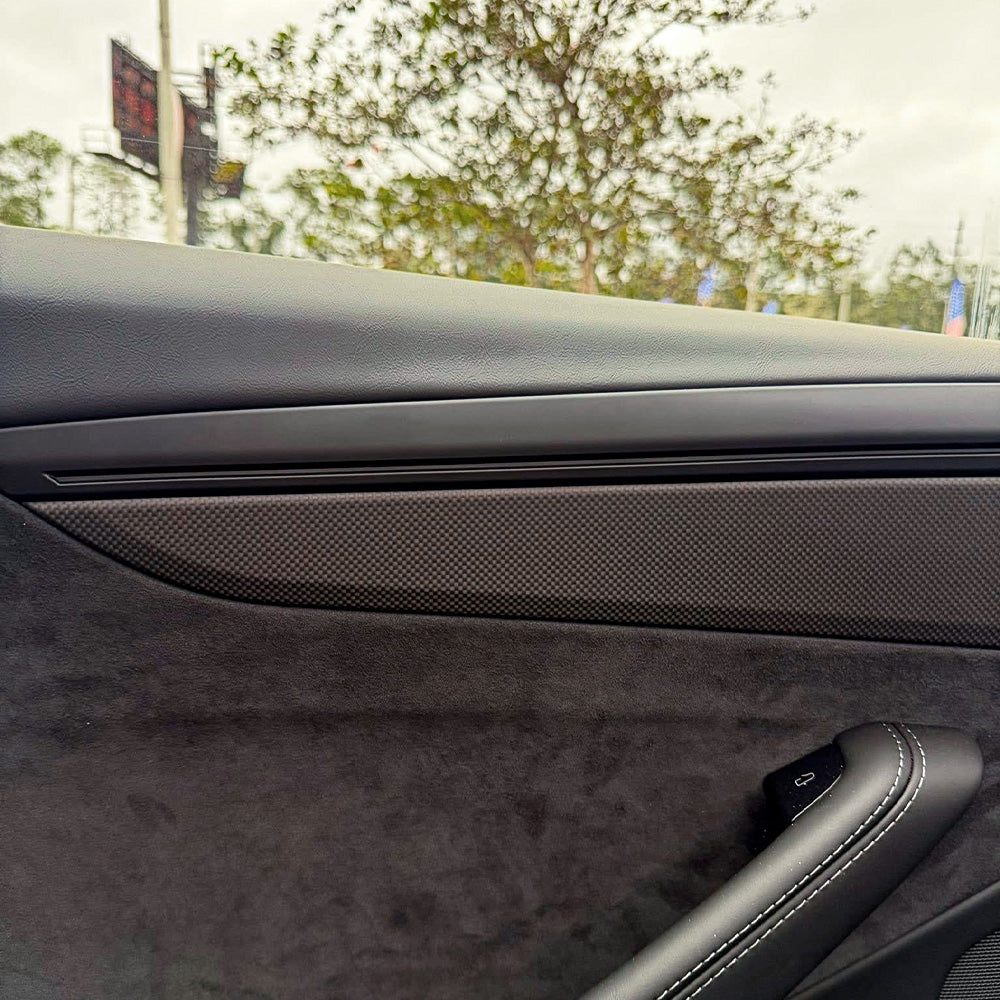 Carbon Fiber Door Panel Trim Covers for Tesla Model Y Juniper / Model Y L