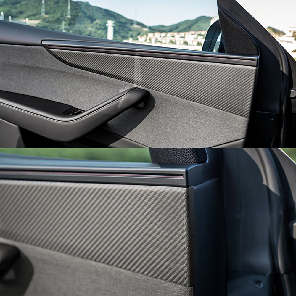 Carbon Fiber Door Panel Trim Covers for Tesla Model Y Juniper / Model Y L