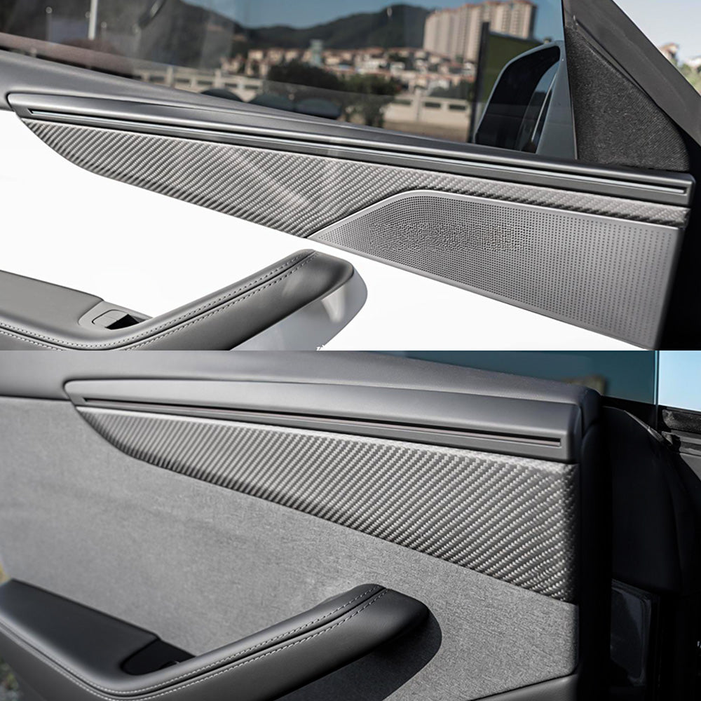 Carbon Fiber Door Panel Trim Covers for Tesla Model Y Juniper / Model Y L