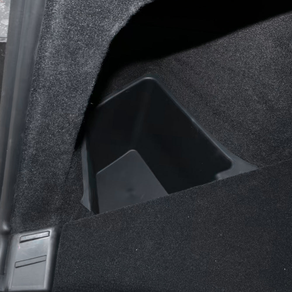 Tesla Model Y Juniper & Standard Trunk Organizer Bins | Waterproof TPE Storage with Carpeted Lids