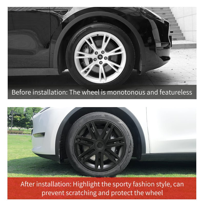 Tesla Model Y Wheel Hub Cap 19'' Star Style Wheel Cover Model Y Full Coverage Hubcap Tesstudio®