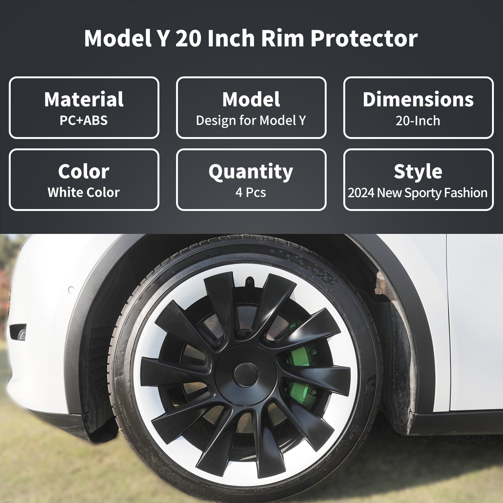 Tesla Model Y Wheel Hub Protection Ring 20" Model Y Wheels Tesla Wheel Model Y Mods Accessories Tesstudio®