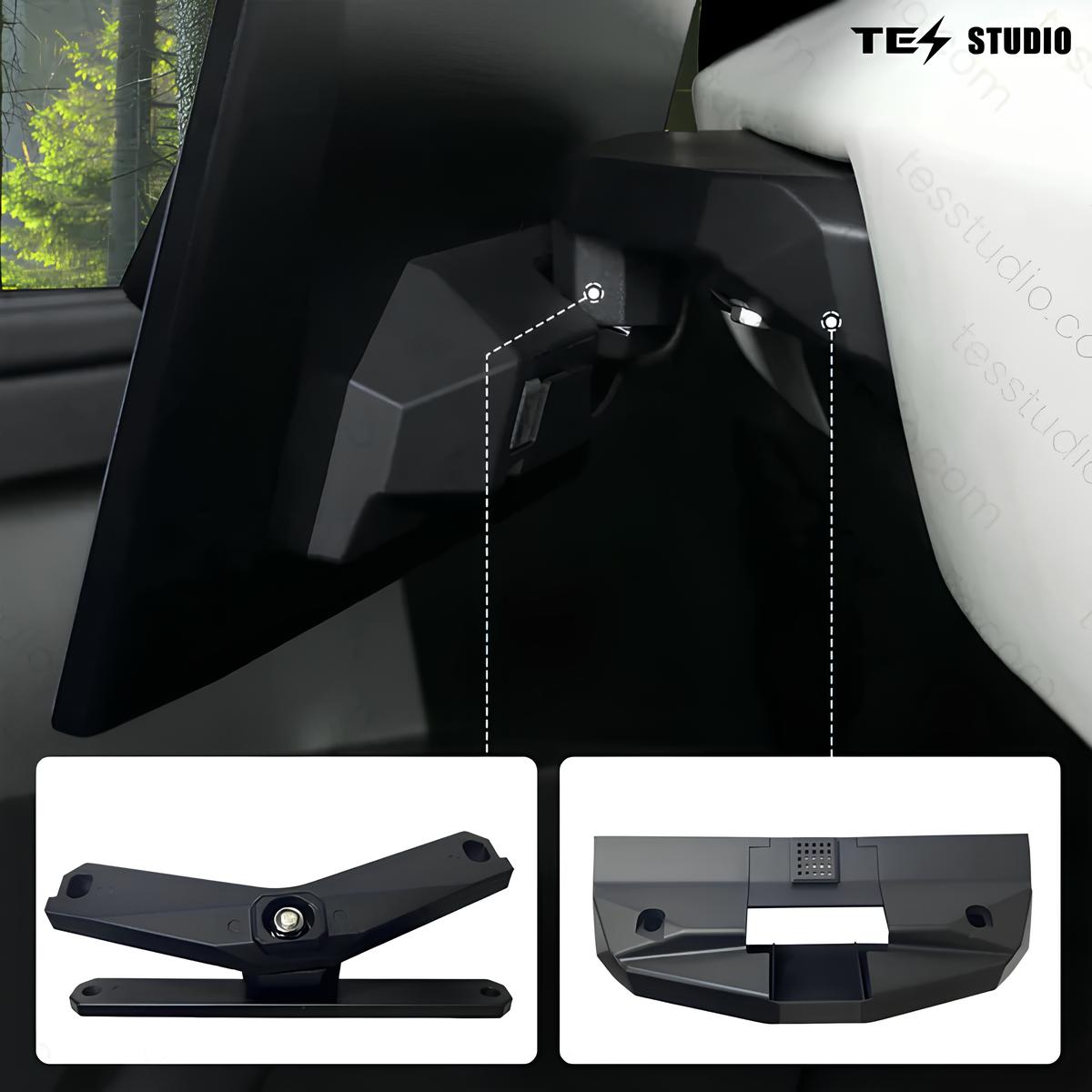 Tesla Rotating Screen Mount — pivot kit hardware components