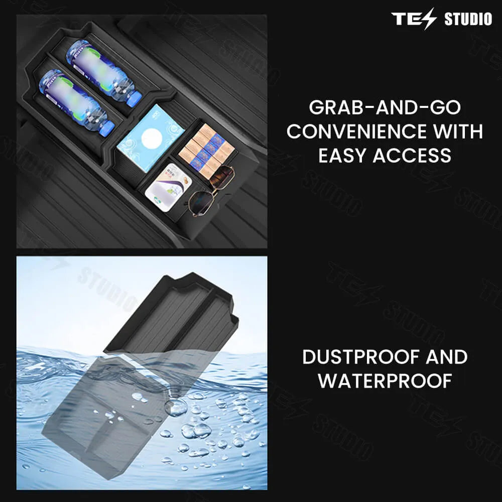 Tesstudio® Cybertruck Center Console Organizer Tray Storage Box Tesla Interior Accessories