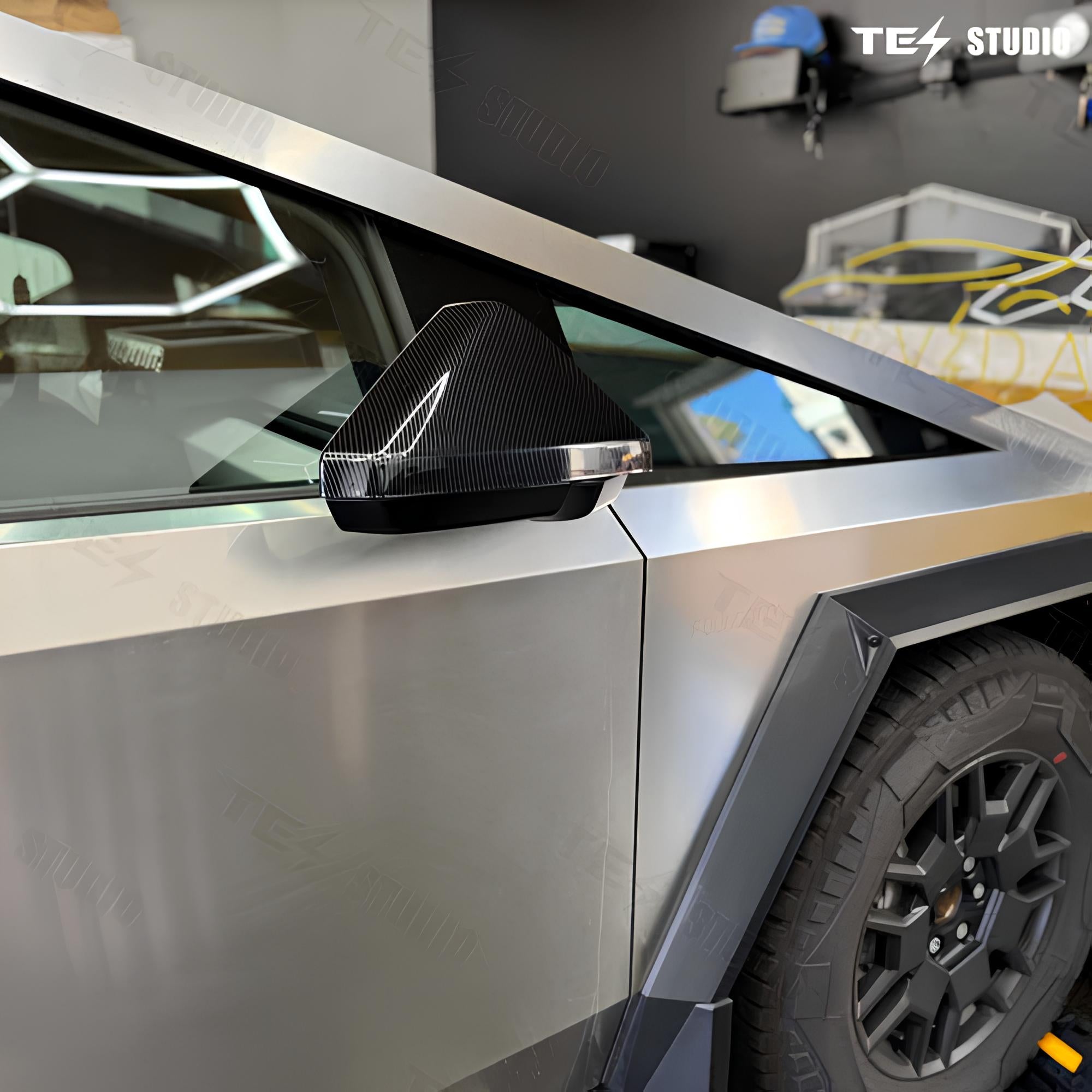 Real Carbon Fiber Side View Mirror Caps for Tesla Cybertruck Exterior Accessories 2PCS