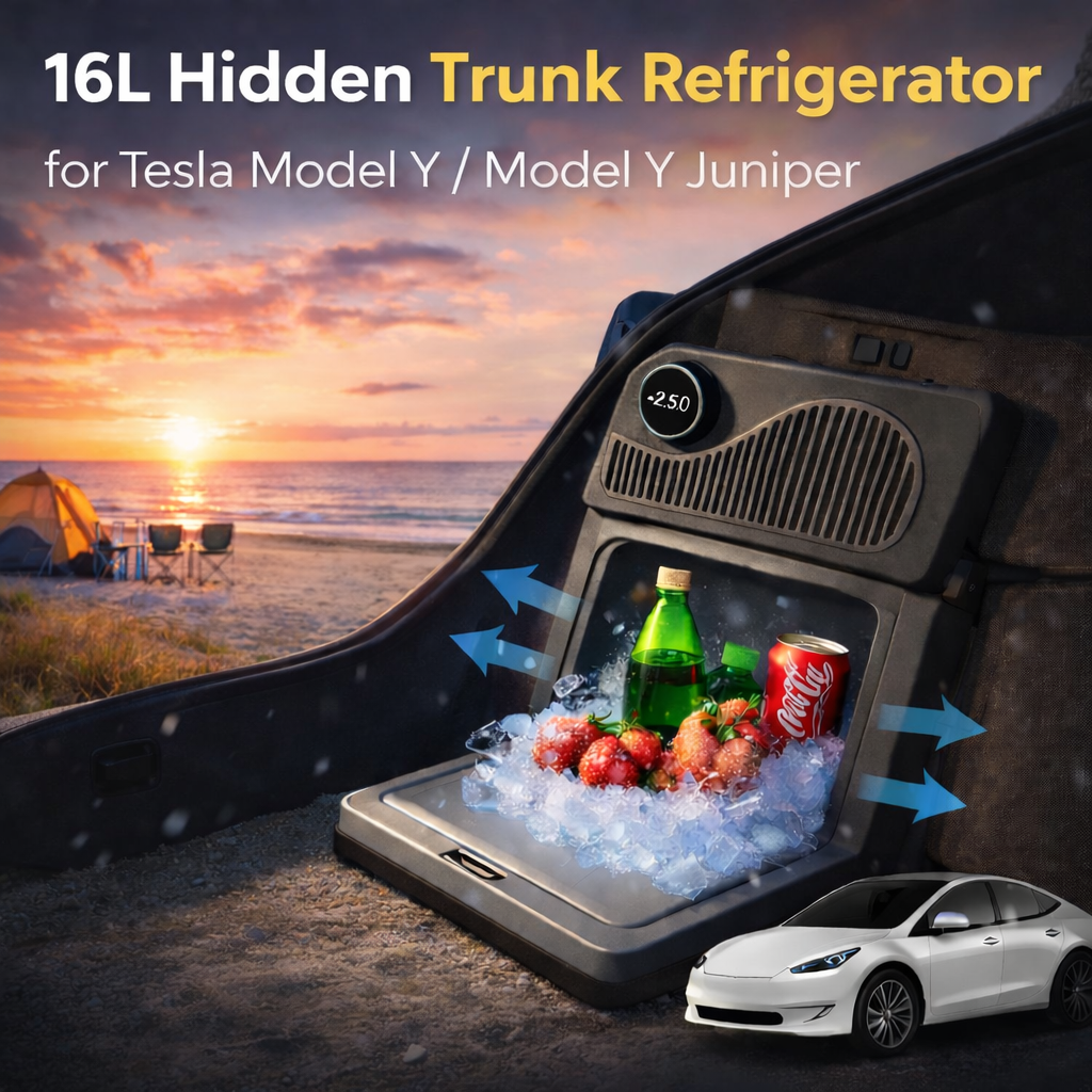 Tesstudio 16L Hidden Trunk Refrigerator for Tesla Model Y & Y Juniper Portable Car Fridge Cooler