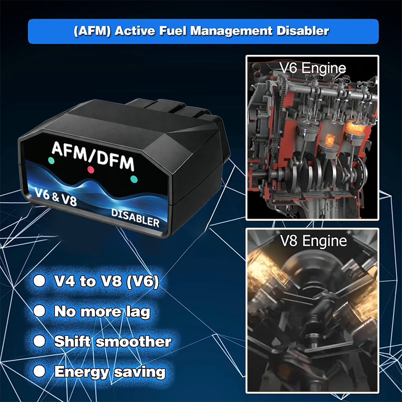 Tesstudio AFM/DFM Disabler for GM V6/V8 Vehicles, Plug & Play OBD-II Module
