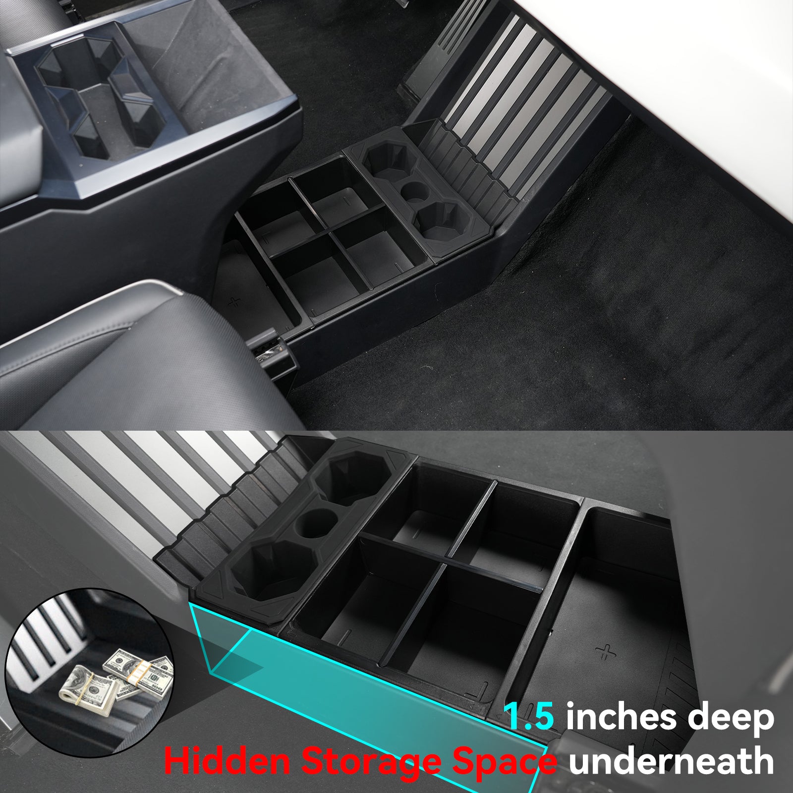 Cybertruck Screen Back Tray+ Cup Holder Front Tray