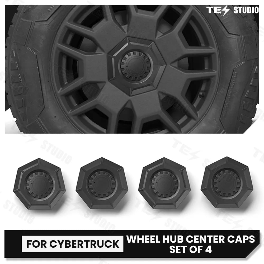 Tesstudio Center Wheel Cap Heptagon Hub Tesla Wheel Rim Caps Lug Nut Covers Caps For Cybertruck Accessories