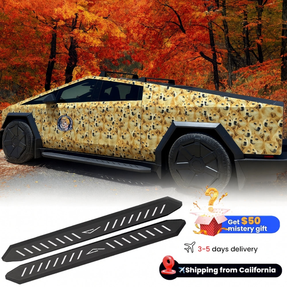 Tesstudio Cybertruck Running Boards Side Steps Exterior Brackets Nerf Bars For Tesla