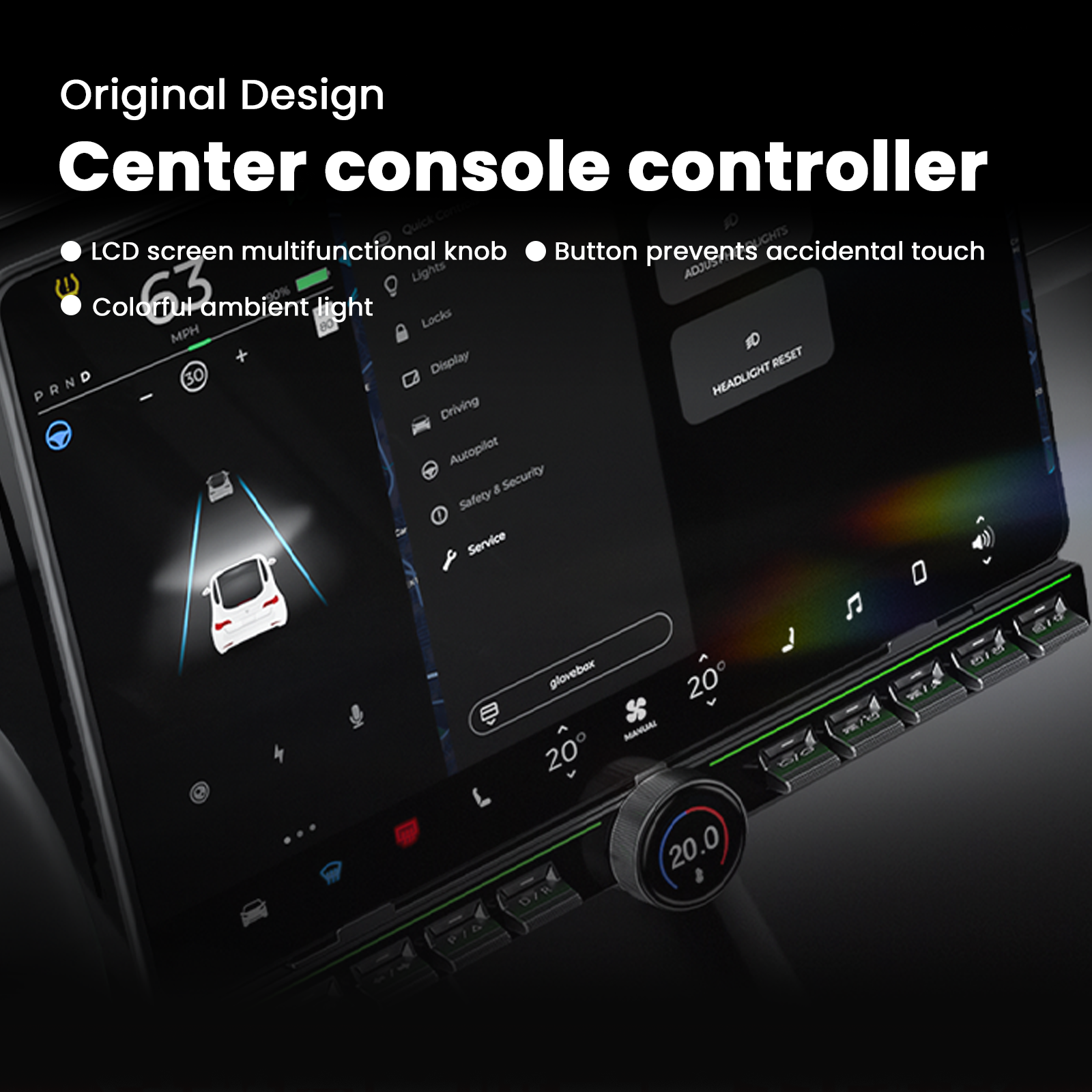 Tesstudio Magic Rotating Button Docking Station for Tesla Model 3YHighland