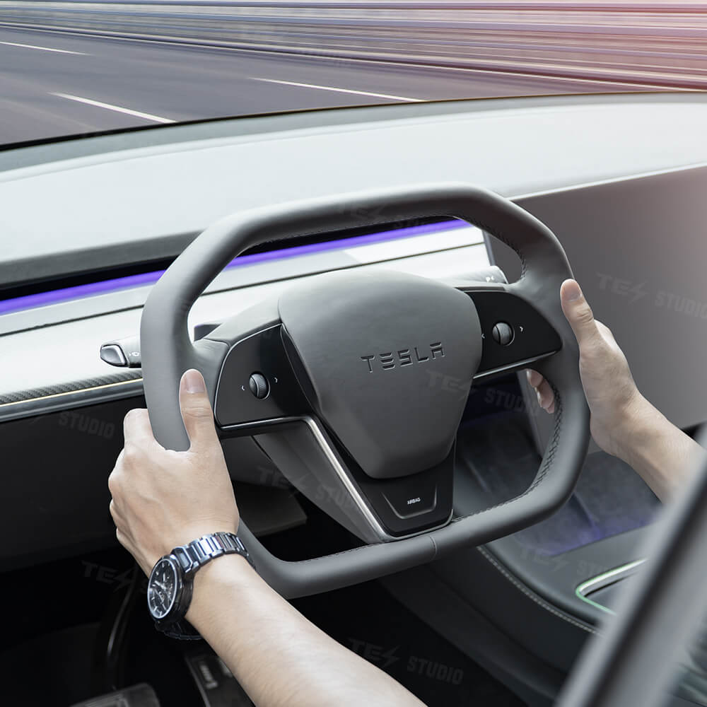 Tesstudio Model 3/Y Cybertruck Style Steering Wheel for Tesla