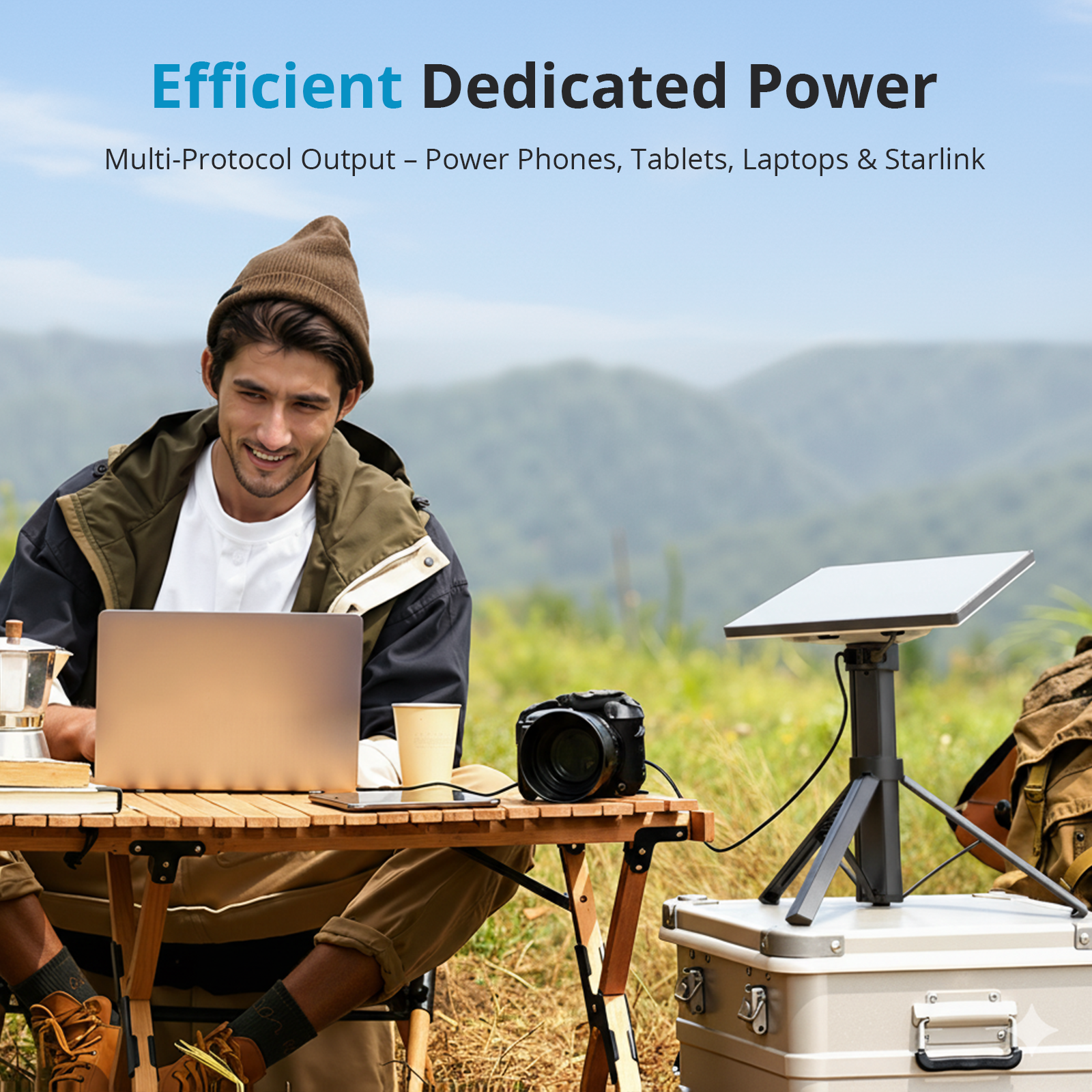 Starlink Mini Power Stand 8H All-Day Power with Integrated Tripod | Go Further Stay Online