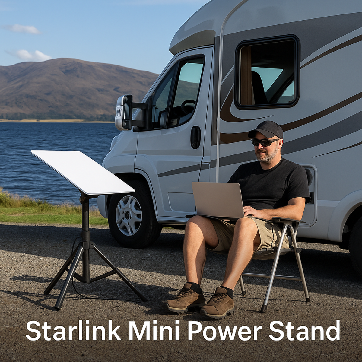 Tesstudio Starlink Mini Power Stand RV Travel Mobile Office Portable Stable Connectivity