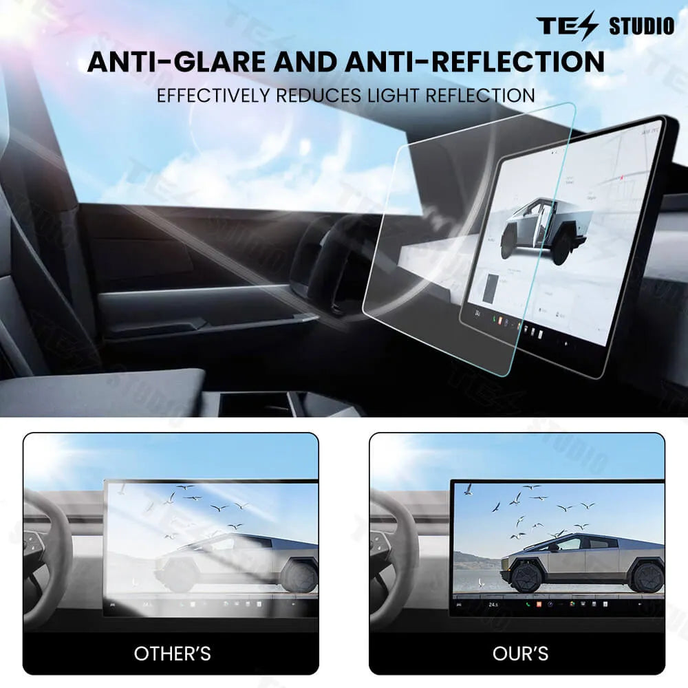 Tesstudio Tough Screen Protectors|Gift Of An Installation Tool For Cybertruck 2024+ Ultra
