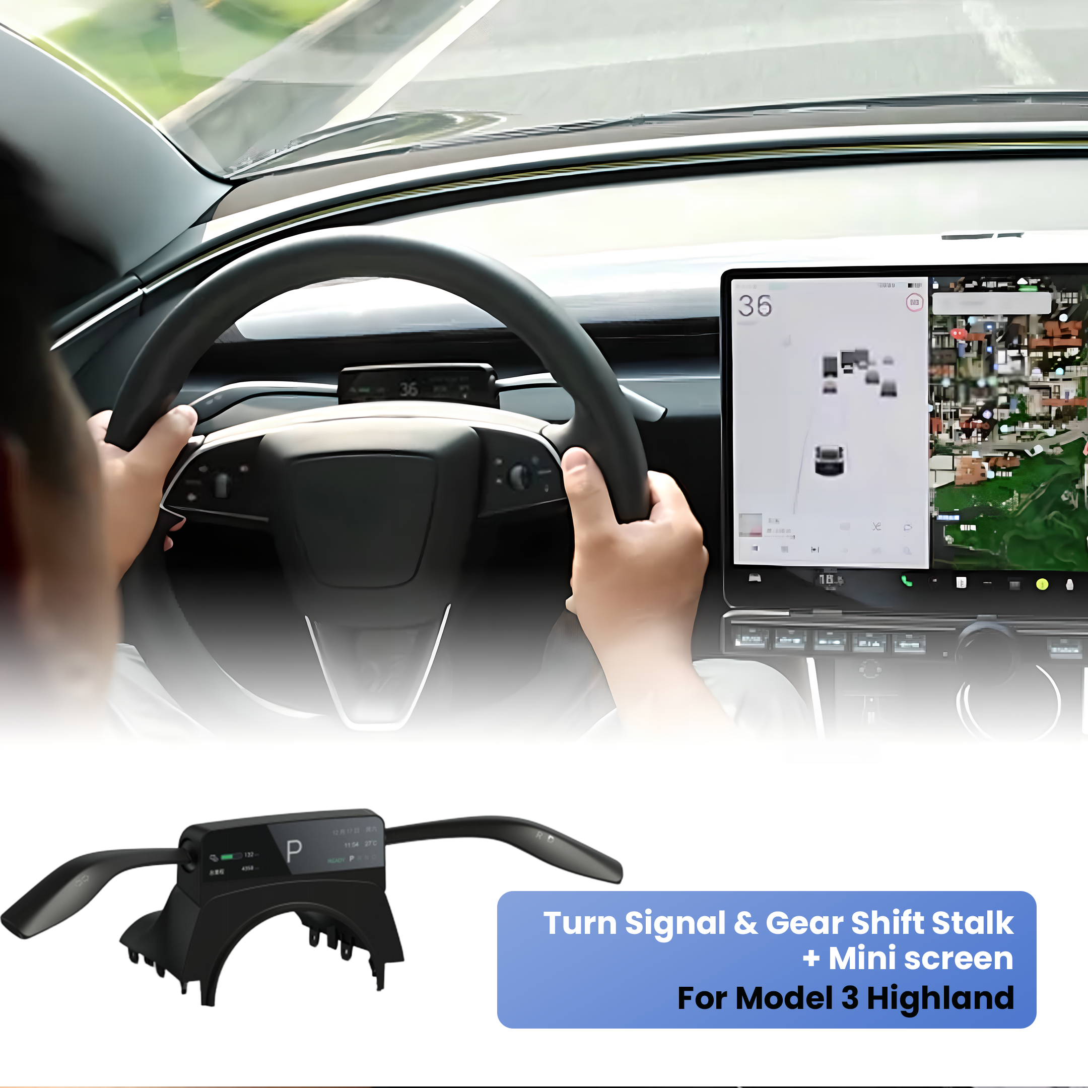 Tesstudio Turn Signal Gear Stalk For Model 3 Highland