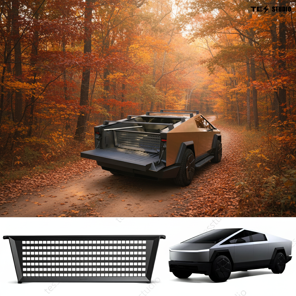 Tesstudio Vault Cargo Divider Rear Trunk Bed Divider For Tesla Cybertruck