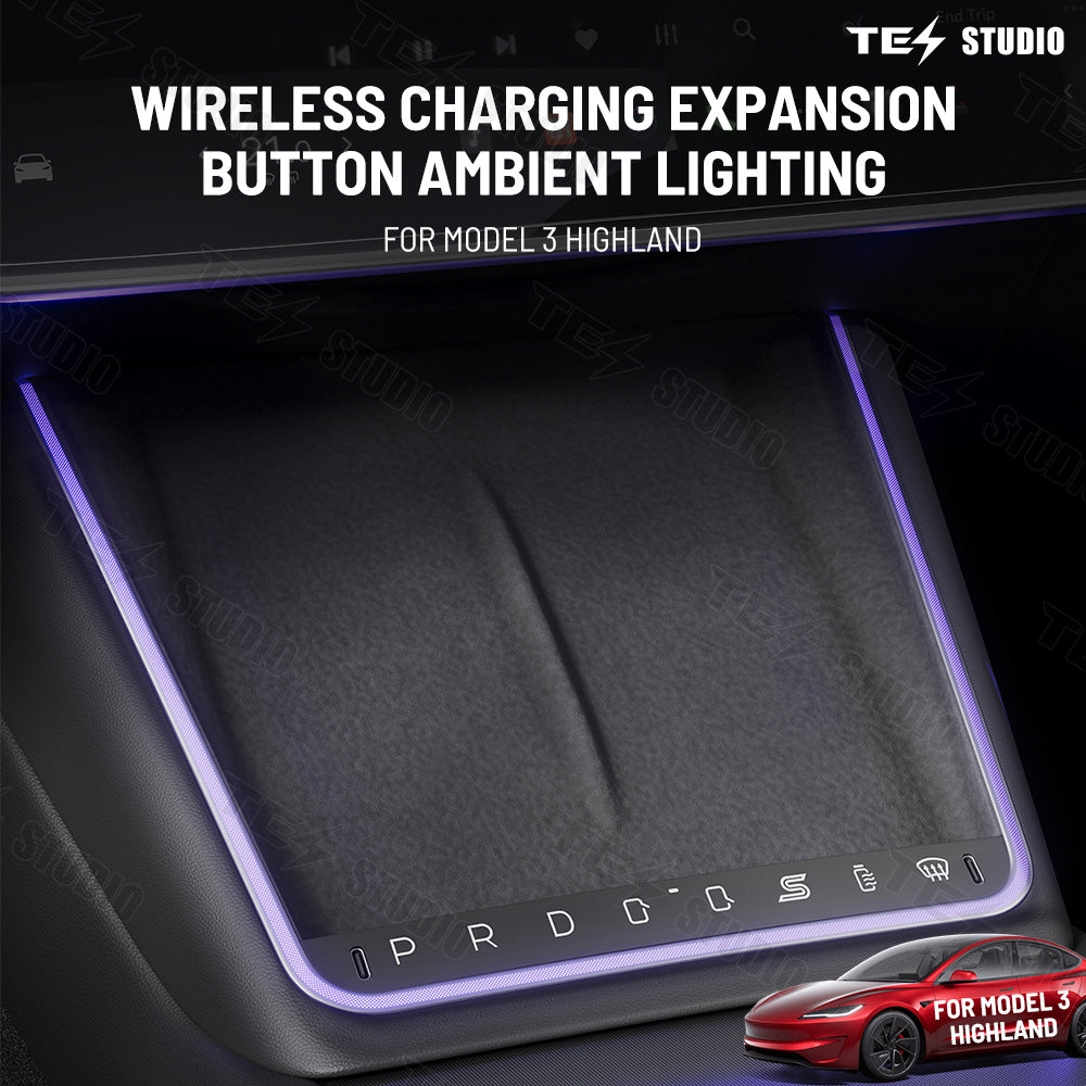 Tesstudio Wireless Charger With LED Ambient Light for Tesla Model 3 Highland & Y Juniper