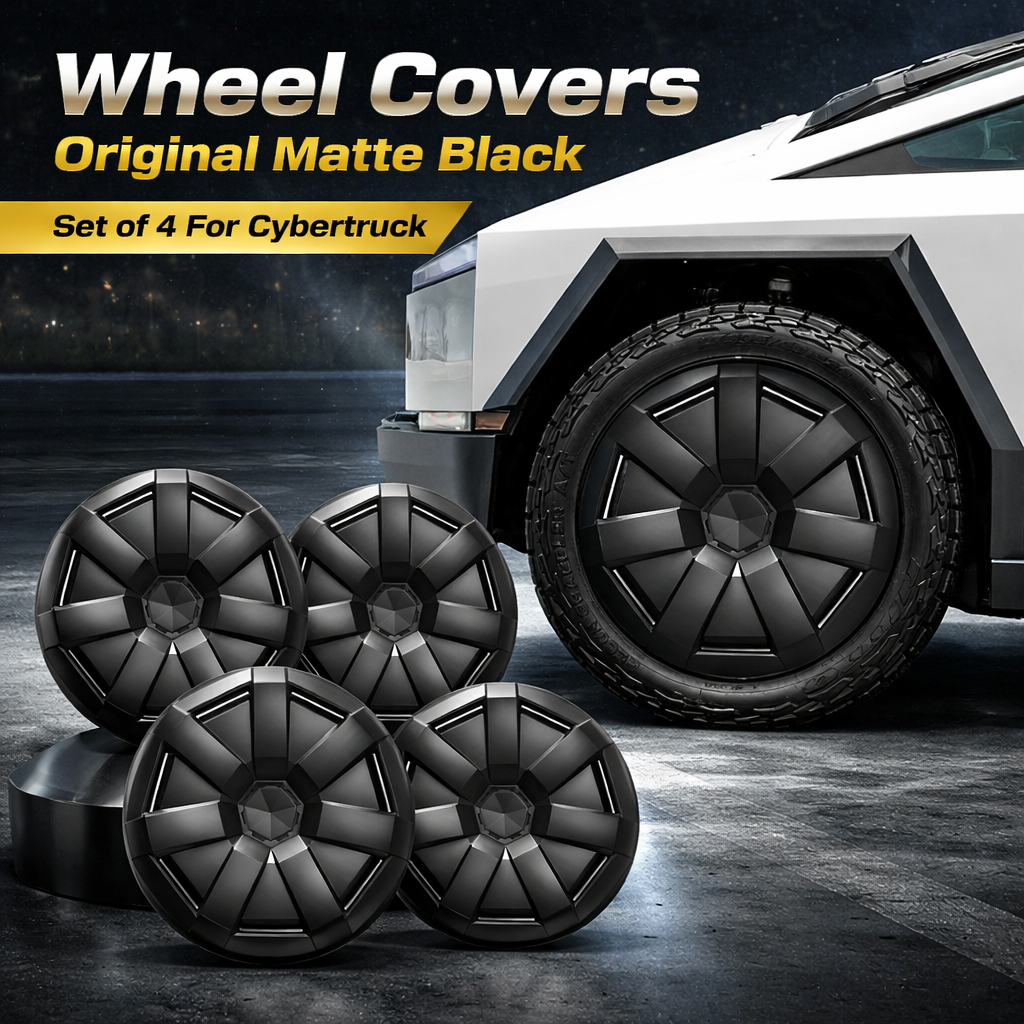 Tesstudio Wheel Covers Original Matte Black (Set of 4) For Cybertruck