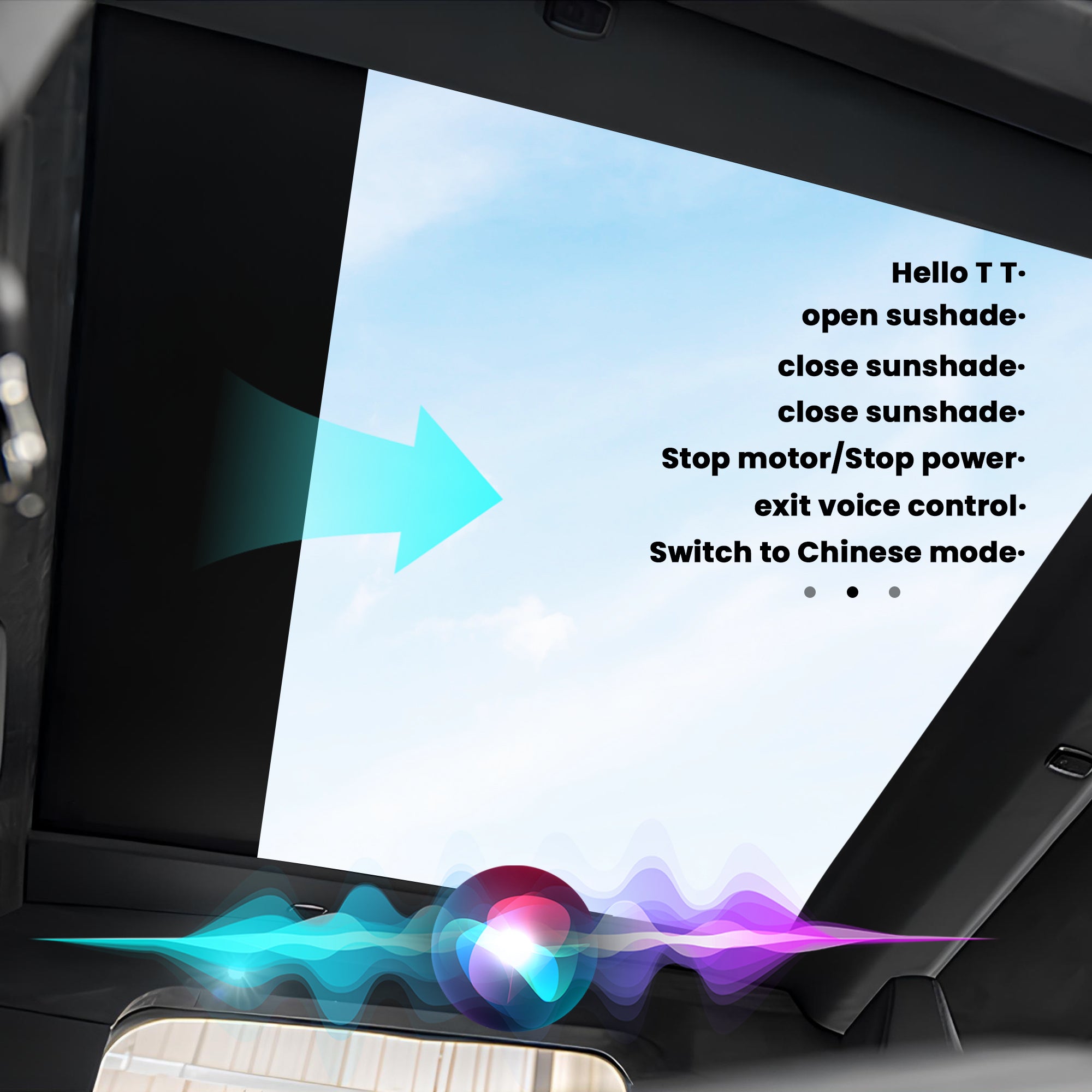 Voice-controlled Electric Sunshade Powered Glass Roof Sunshade For Tesla Cybertruck