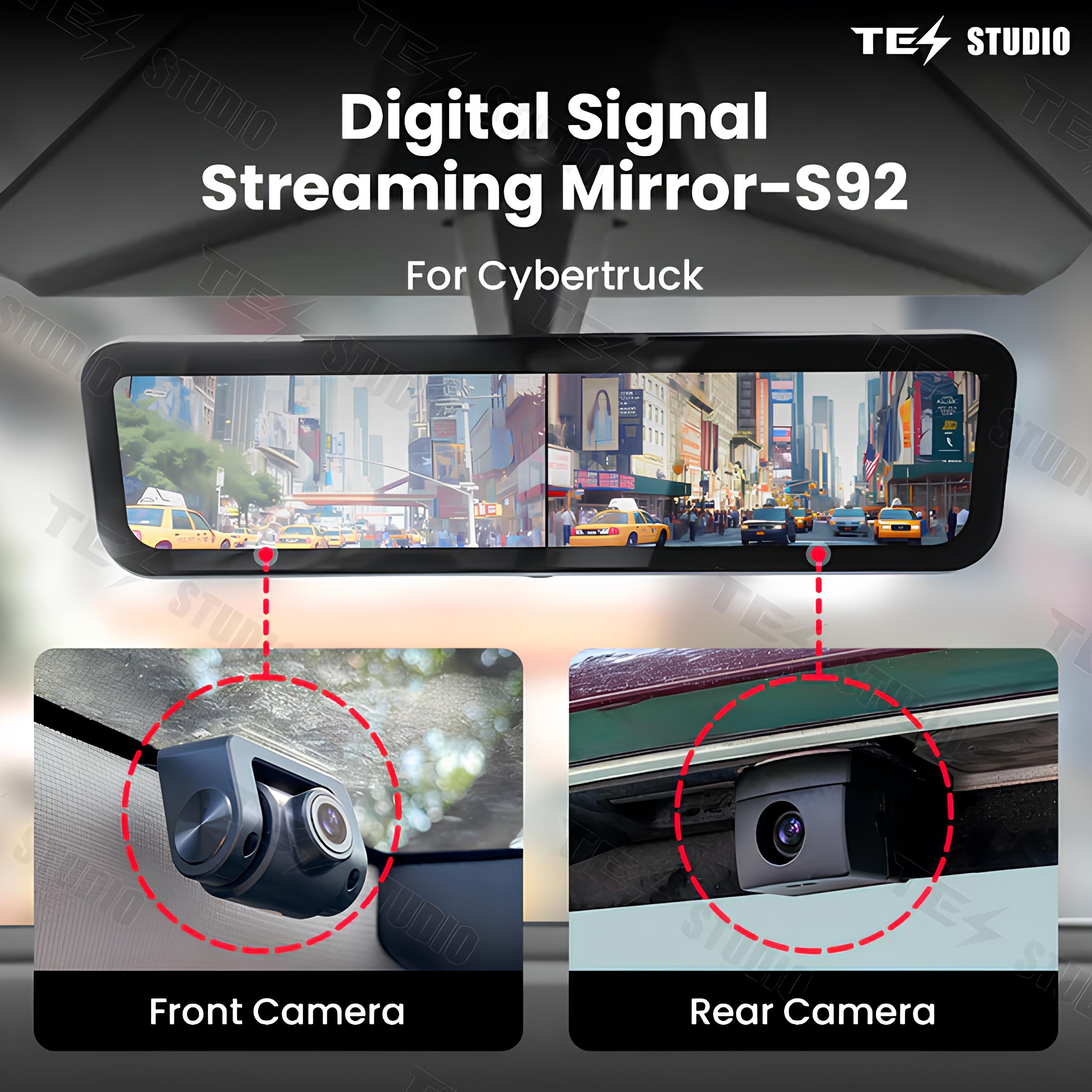 Tesla Cybertruck S92 Streaming Rearview Mirror Recorder Tesstudio®