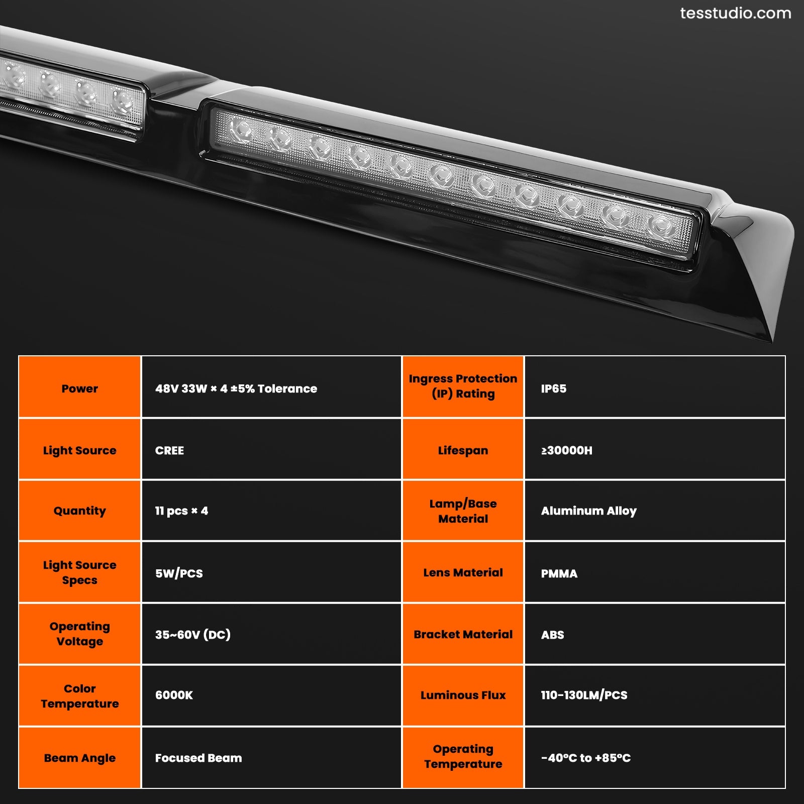 Tesla Cybertruck Off Road Lightbar Roof Spotlights Light Exterior Accessories LED Lights Off-Road Driving Light Tesstudio®