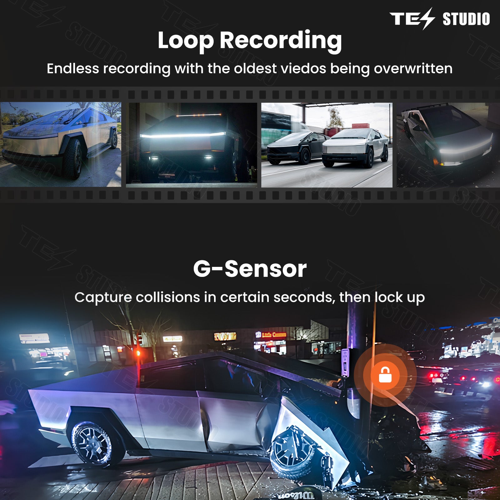 S92 Streaming Rearview Mirror Recorder 1080P HD DVR Dual Way Video Optical | Fiber Transmission Signal For Cybertruck