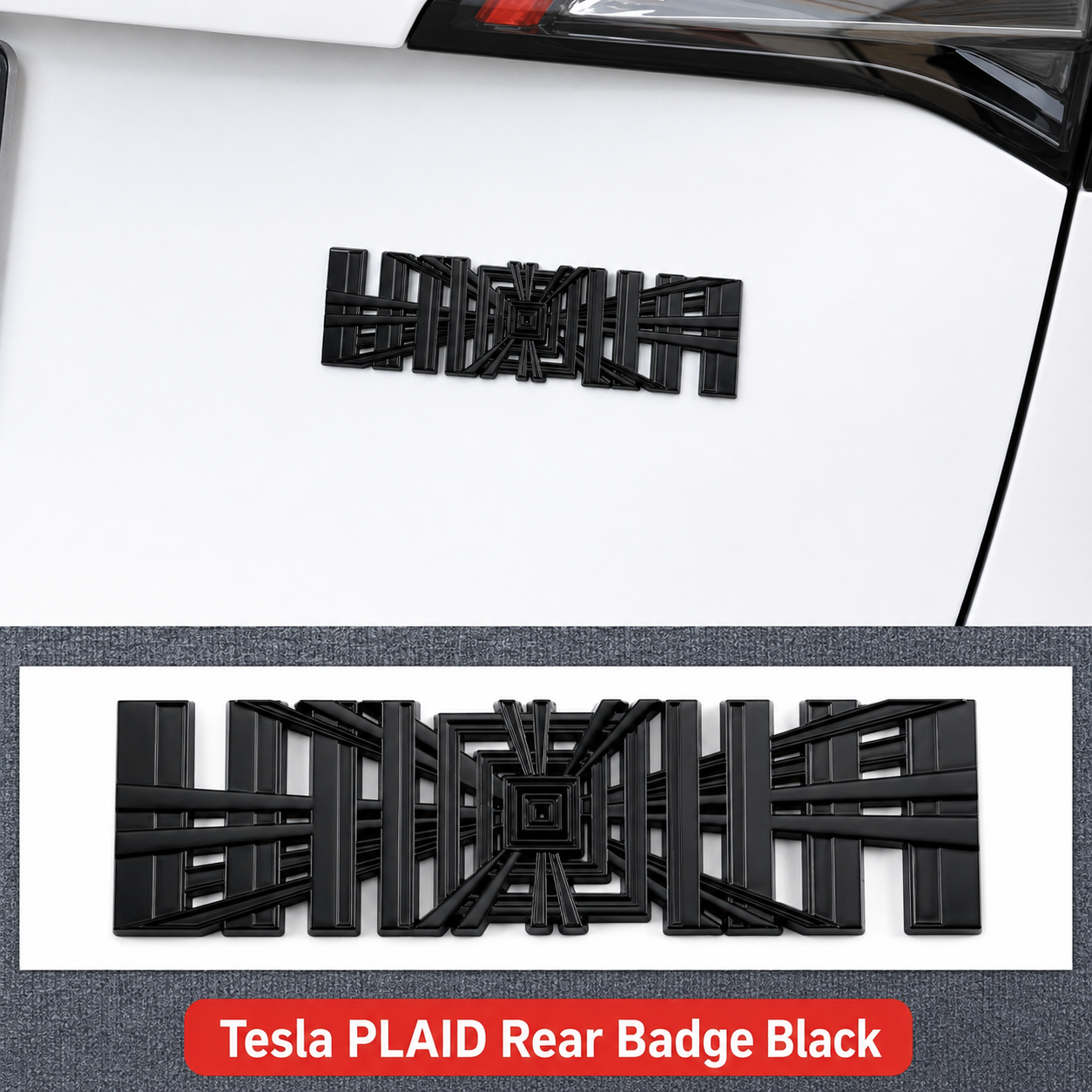 Plaid SpaceBalls Tribute for Tesla, Die-Cast Aluminum Badge Trunk Emblem - For All Tesla Models